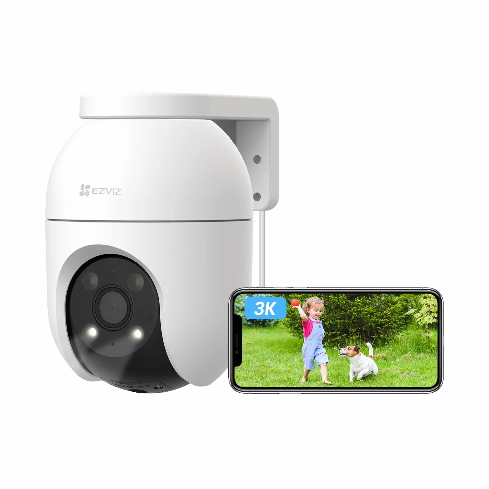 EZVIZ C8c 5MP Telecamera Wi-Fi Esterno 3K Motorizzata 360° Visione Notturna Colori Rilevamento Persone Veicoli Tracciamento Zoom Auto Alexa Google