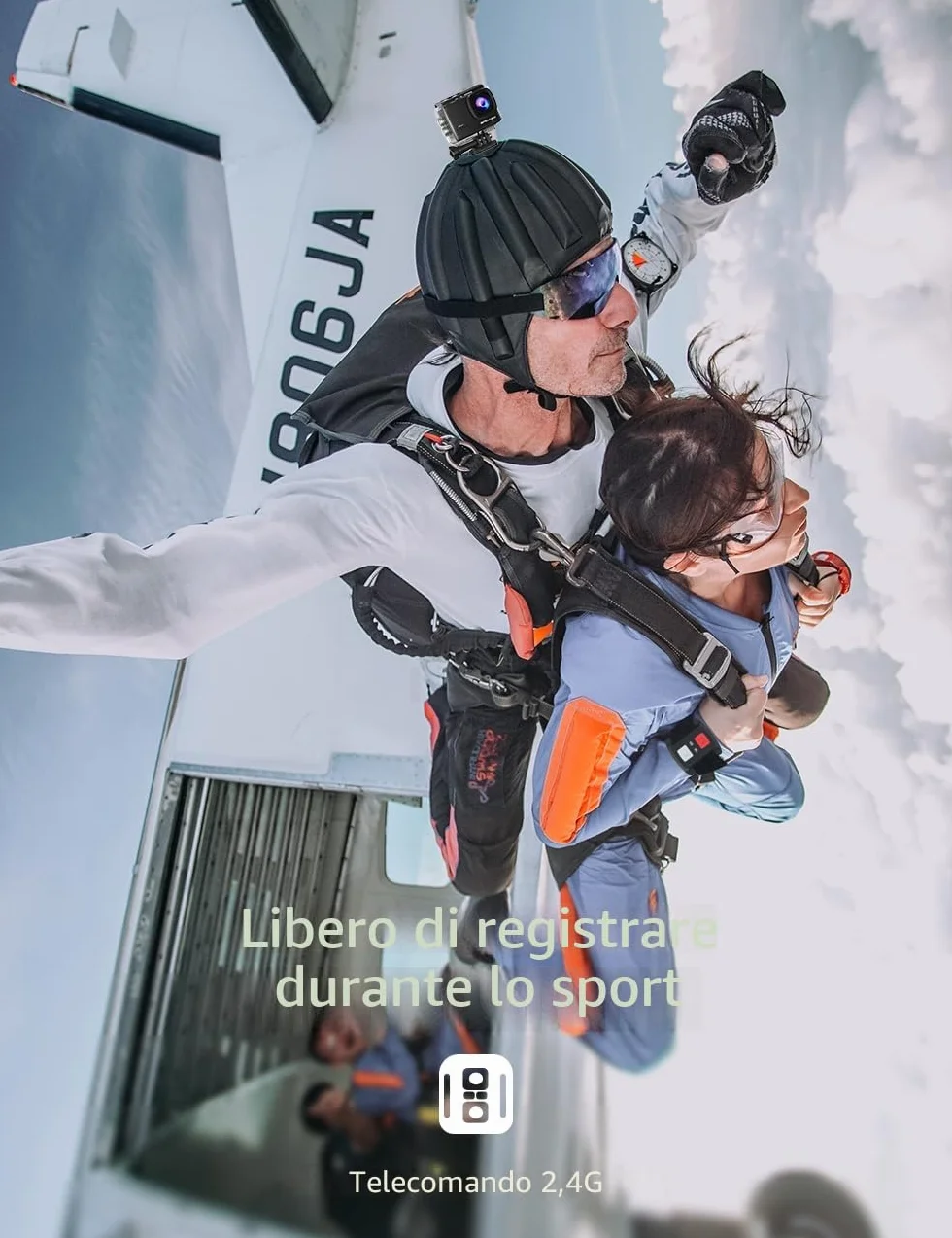 Apexcam 4K 60FPS EIS Action Cam 64MP Con Scheda di Memoria 64GB WiFi Sports Camera Ultra HD Telecamera subacquea 40M 2.4G Telecomando Time Lapse 2x1350mAh Batterie