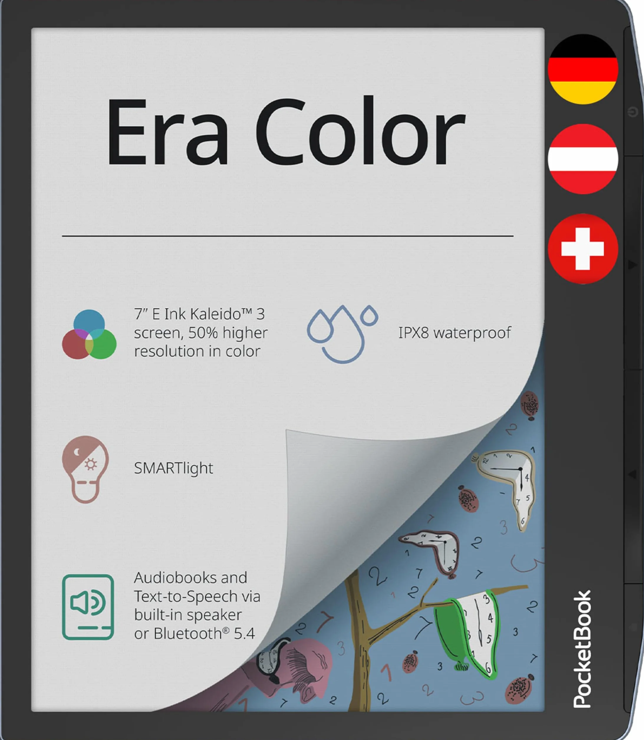 Pocketbook Era Color eReader 7 Pollice 32 GB Grigio Bluetooth Impermeabile