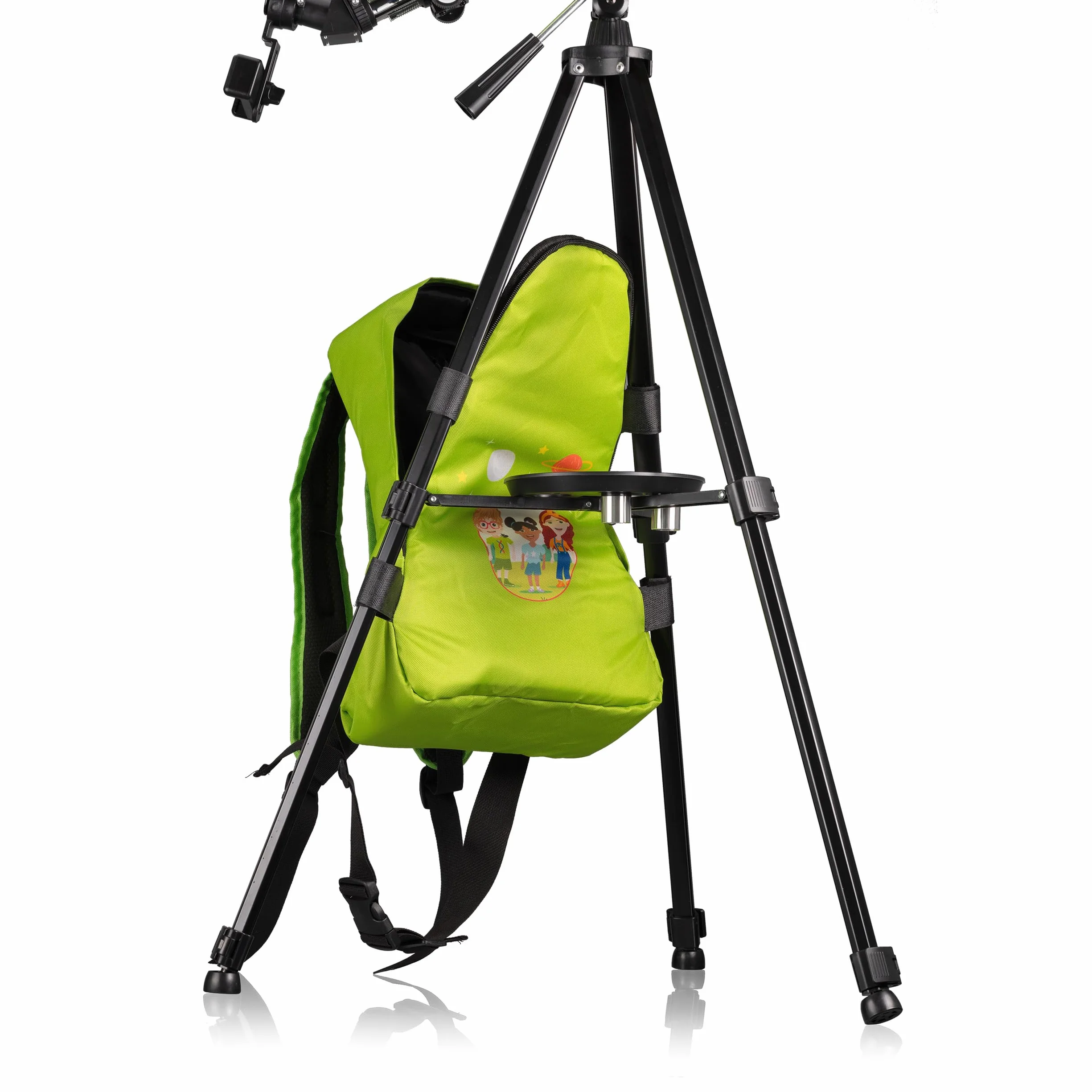 Bresser Telescopio per bambini Junior 70/400 telescopio per bambini dai 8 anni in su, astronomia principianti, telescopio con zaino, accessori e supporto per smartphone, cielo notturno, verde