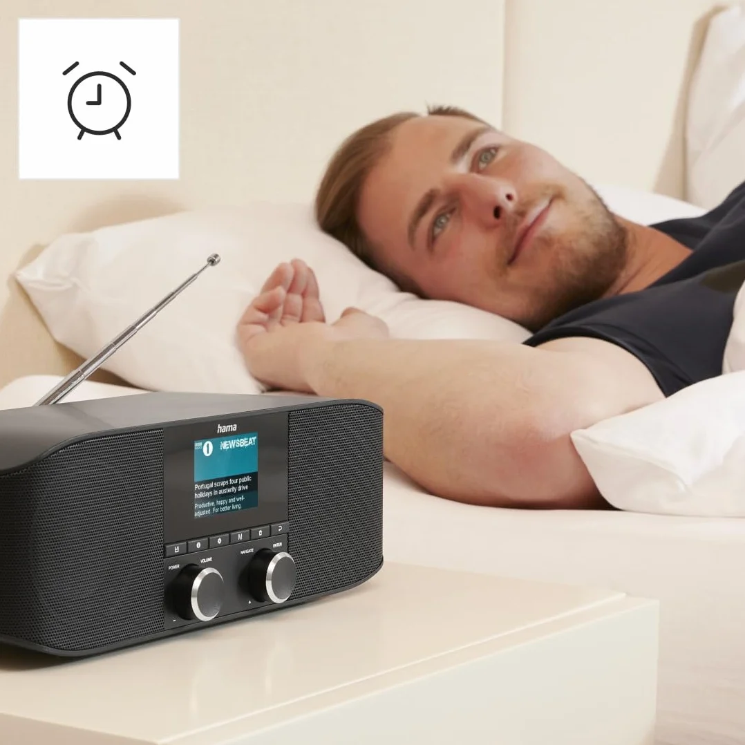 Hama Radio Internet WLAN DAB+ Bluetooth Sveglia Aux 3,5 mm FM Nero