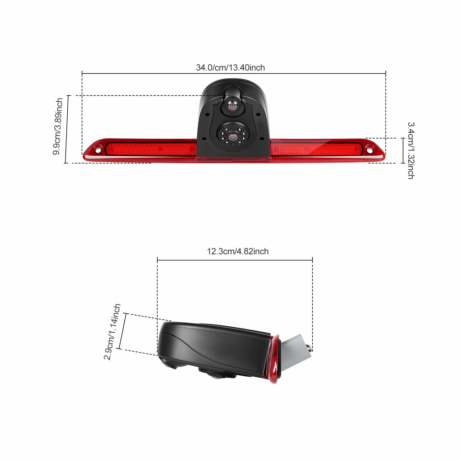 Telecamera Auto Posteriore con Luce Freno, Auto Terzo Roof per Mercedes-Benz Sprinter (2007–2019) Integrata nella Terza Luce di Stop Visione Notturna Impermeabile IP67 Angolo 140°