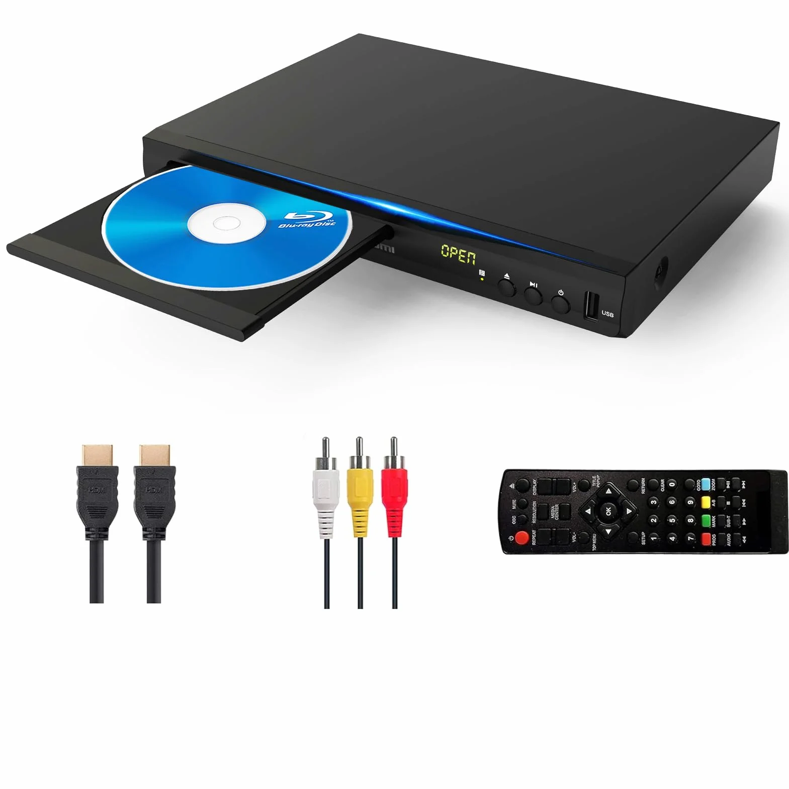 Lettore DVD Blu-ray Full HD 1080P Dolby Audio HDMI AV Coassiale Regione B/2