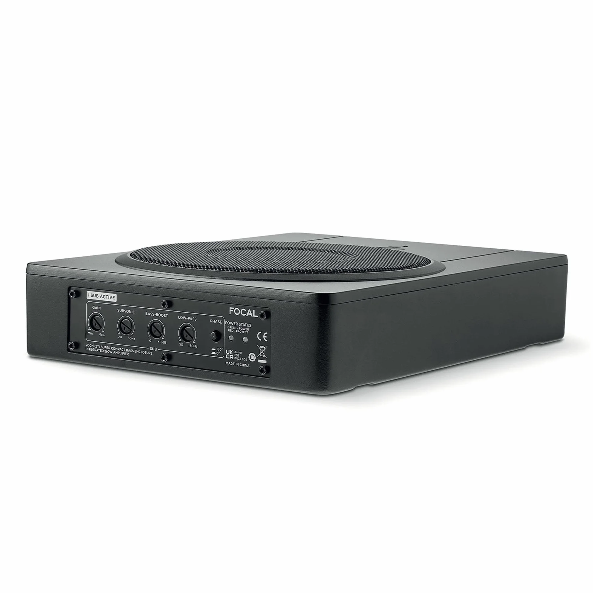 FOCAL ISUB ACTIVE 2.1 Subwoofer Amplificato da Sottosedile con Amplificatore 2 Canali Integrato