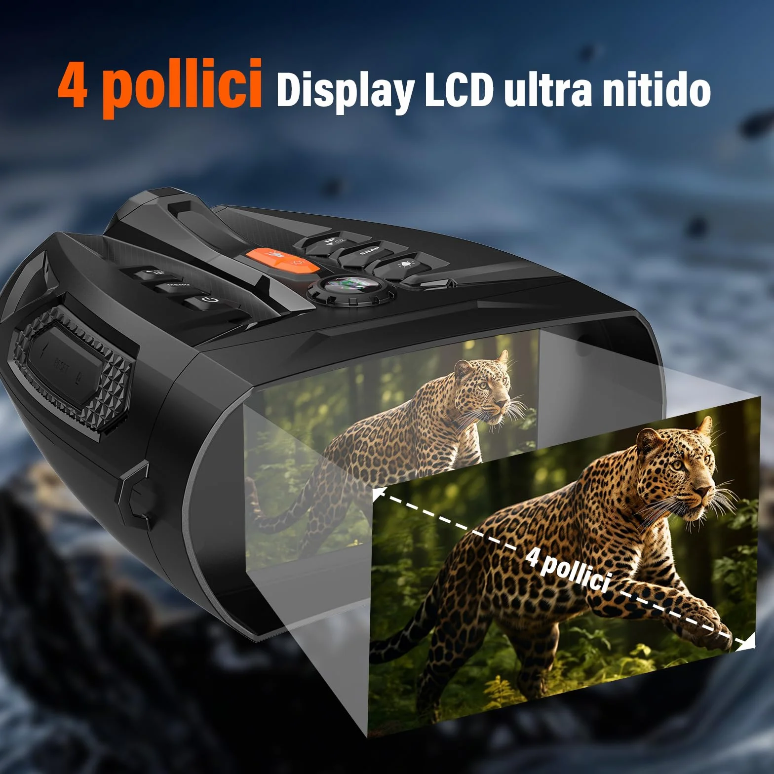 Visore Notturno, Display HD Da 4" Binocolo Visione Notturna 4K, Zoom Digitale 10X Visione Notturna 800M, 5000mAh Binocolo Visore Notturno a Infrarossi Da 5 W Per Il Campeggio, Caccia