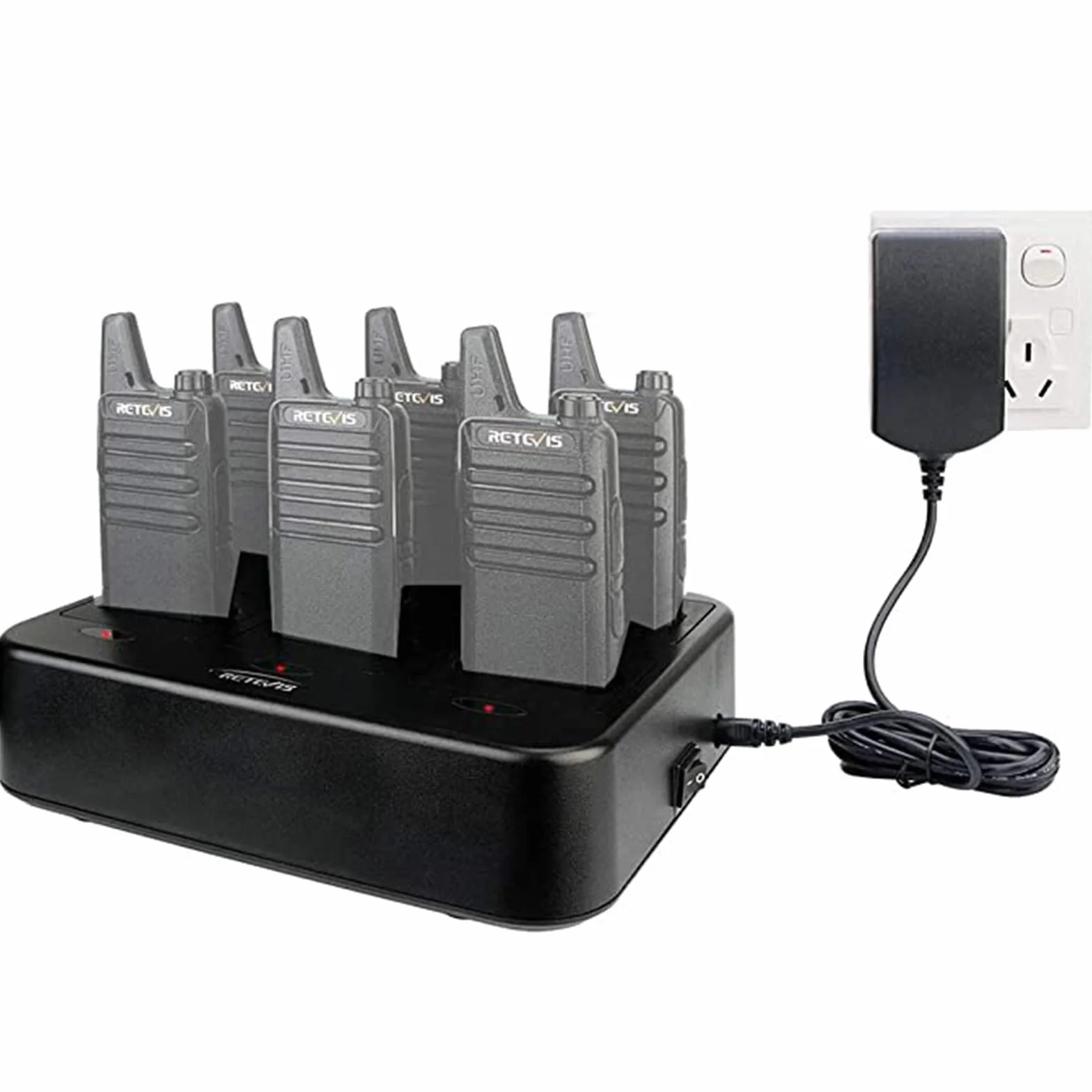 Retevis RT622 RB619 Walkie Talkie Caricabatterie Rapido Caricatore a Sei Vie Radio 2 Vie
