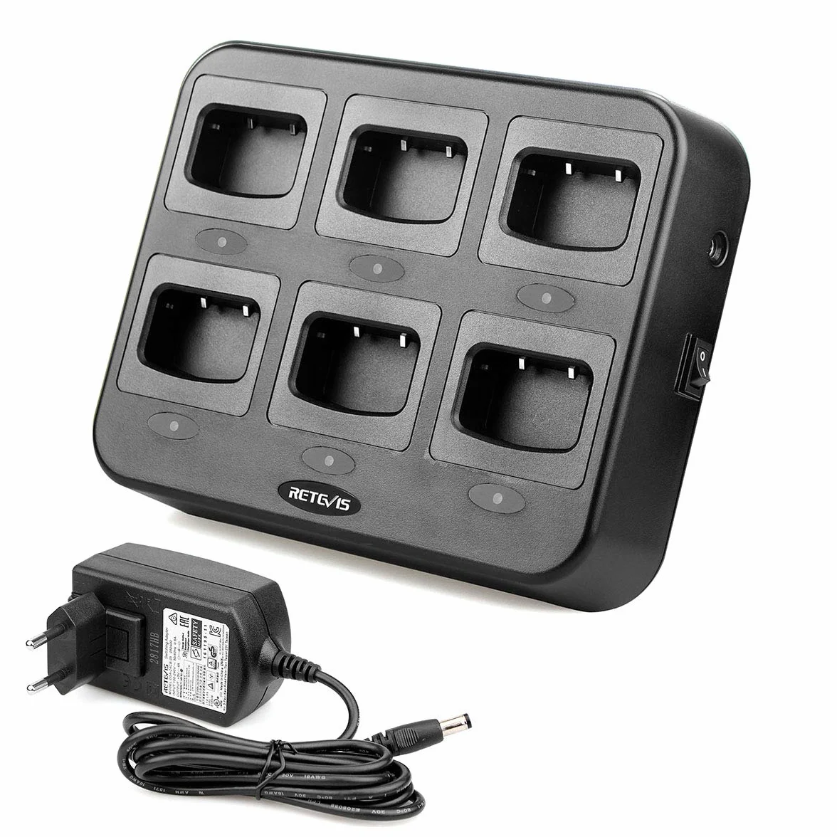 Retevis H777 Caricatore a Sei Vie per Walkie Talkie H777H H777D H777 Plus Baofeng 888S 88E PMR446