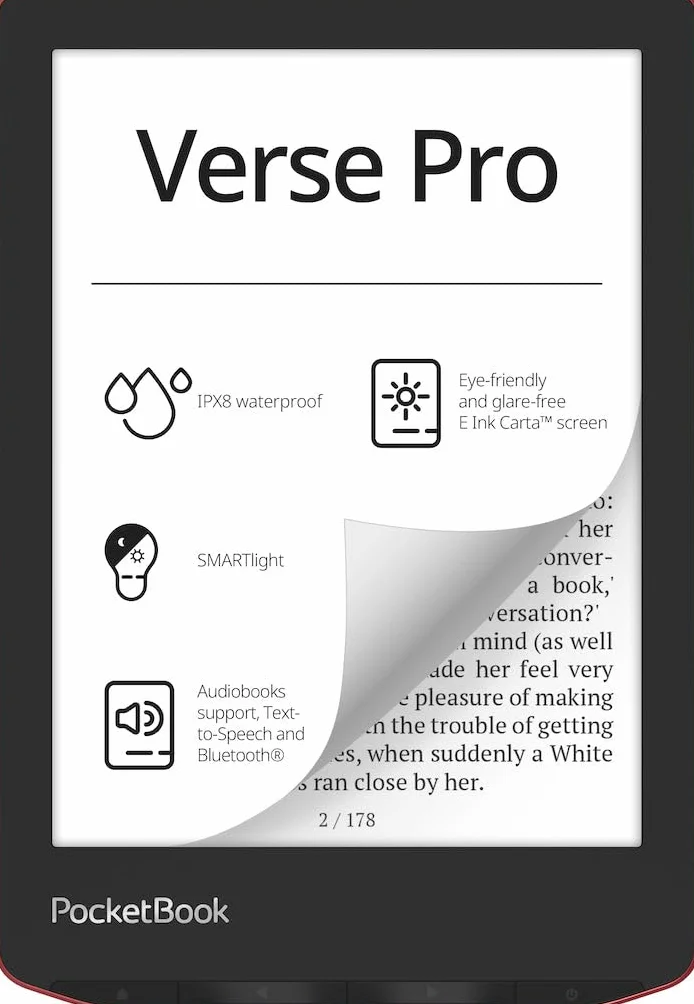 PocketBook Verse Pro E-Reader 6'' E-Ink Carta HD impermeabile 16 GB WiFi Bluetooth Azzurro