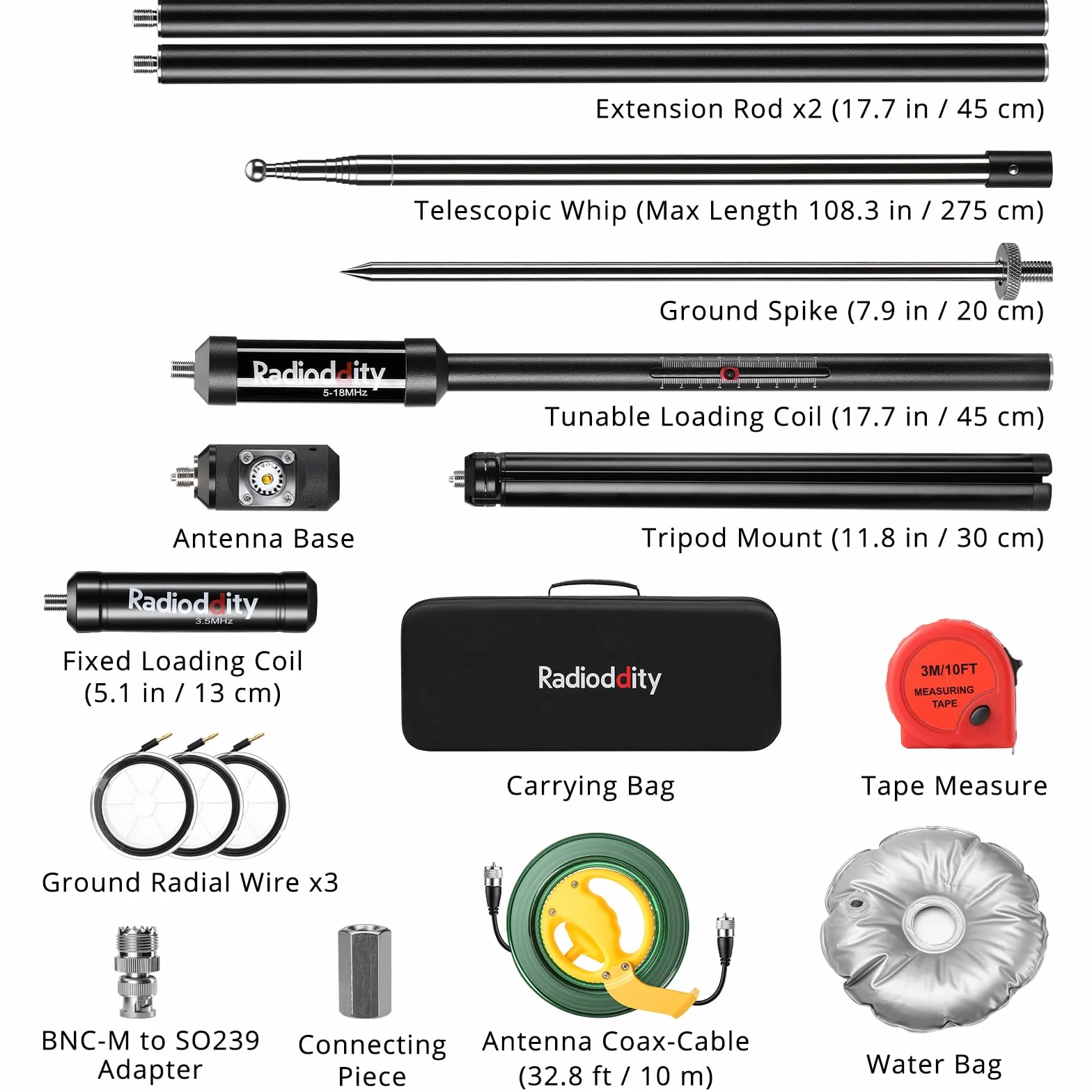 Radioddity Antenna HF-010 RF portatile