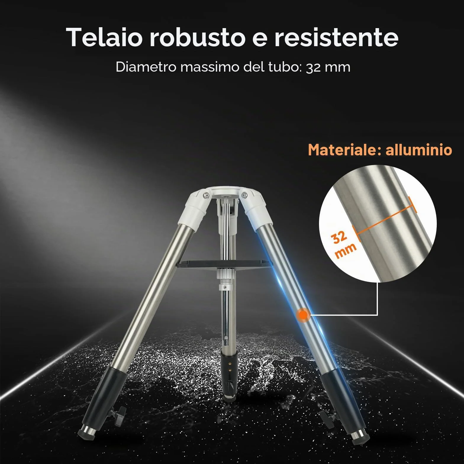 Svbony SV225T Treppiede Telescopico Astronomico, Treppiede in Alluminio Estensibile, Accessori per Telescopi Portatili, Compatibile con Supporti Alt-Azimuth Della Serie SV225