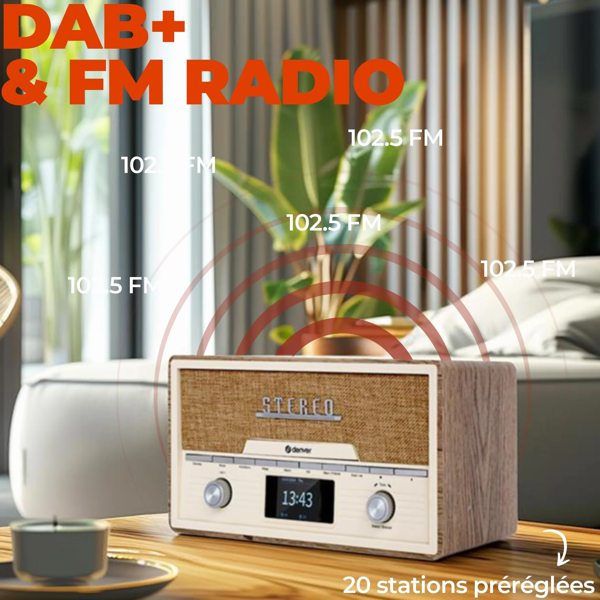 Denver Retro Dab+/FM Radio con CD/BT/USB MDA-525LW