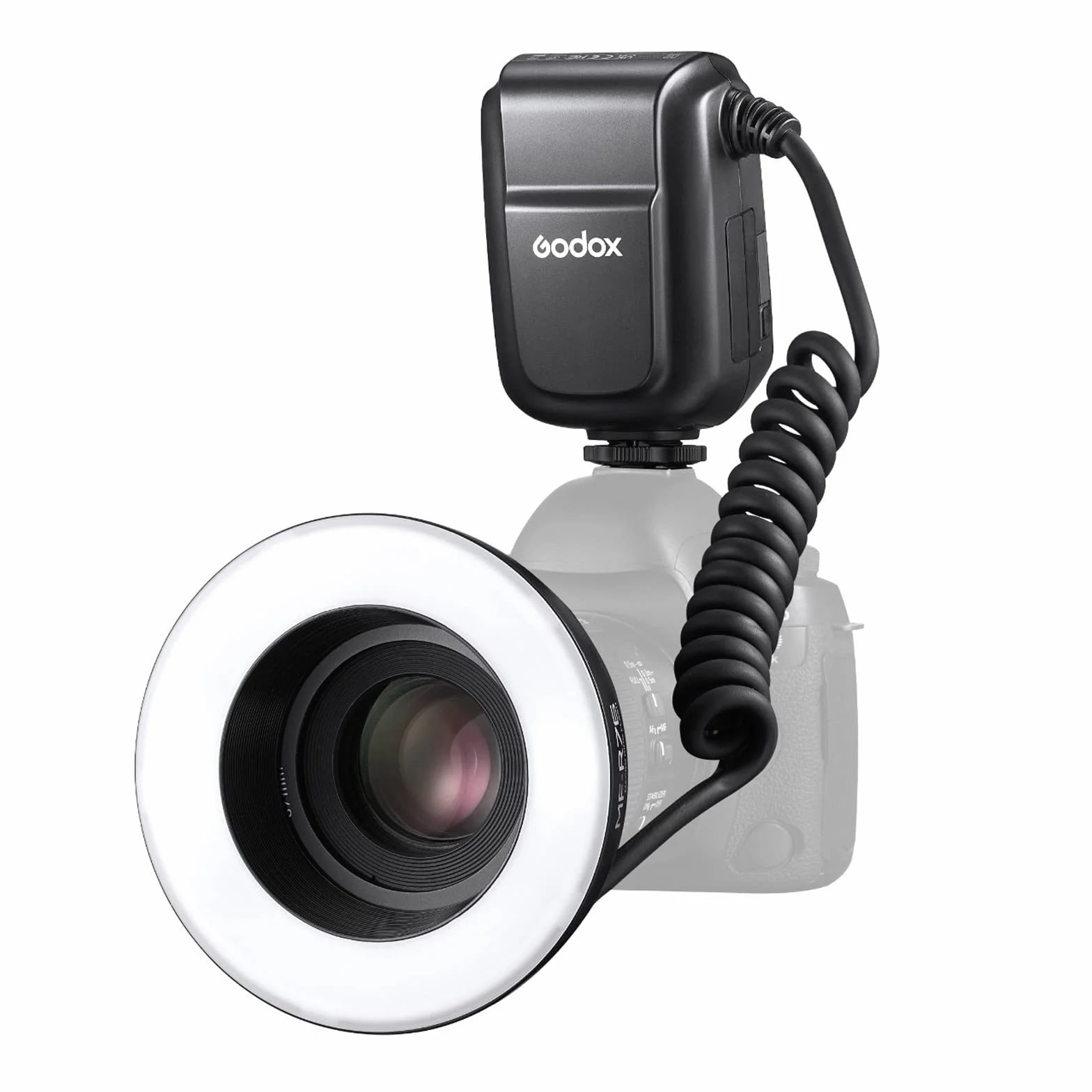 GODOX MF-R76 Anello LED Macro Speedlite 76Ws 660 Tubi Dual-Flash a piena potenza Regolazione della potenza da 1/128 a 1/1 10 livelli di rapporto di potenza per fotocamere DSLR Canon Nikon Sony Fuji