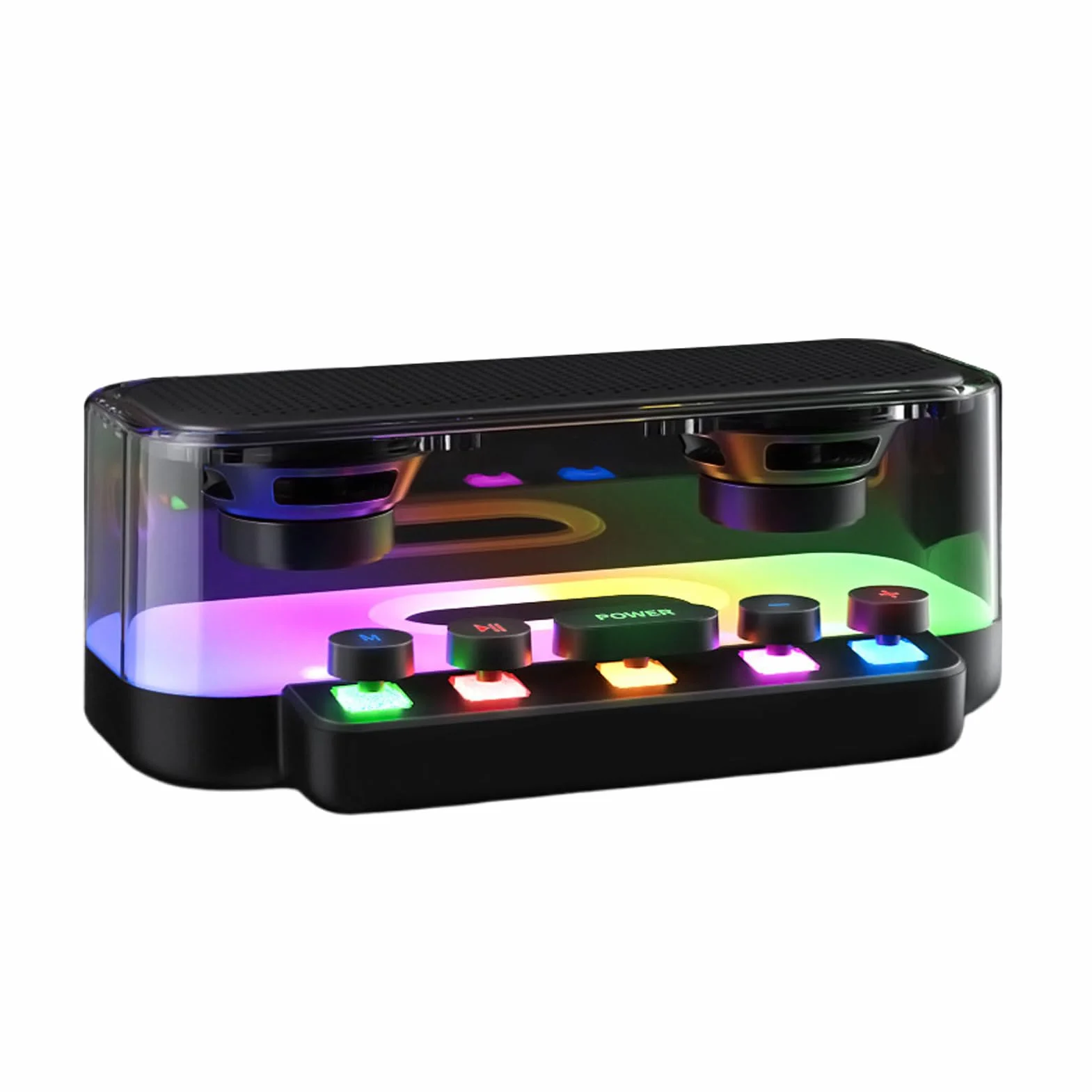 Altoparlante wireless, illuminazione punk RGB, 20 x 11,5 x 8 cm, lettore volume forte, dispositivo musicale meccanico, decorazione per la casa, per uso in cucina, ufficio, audio interno, ABS