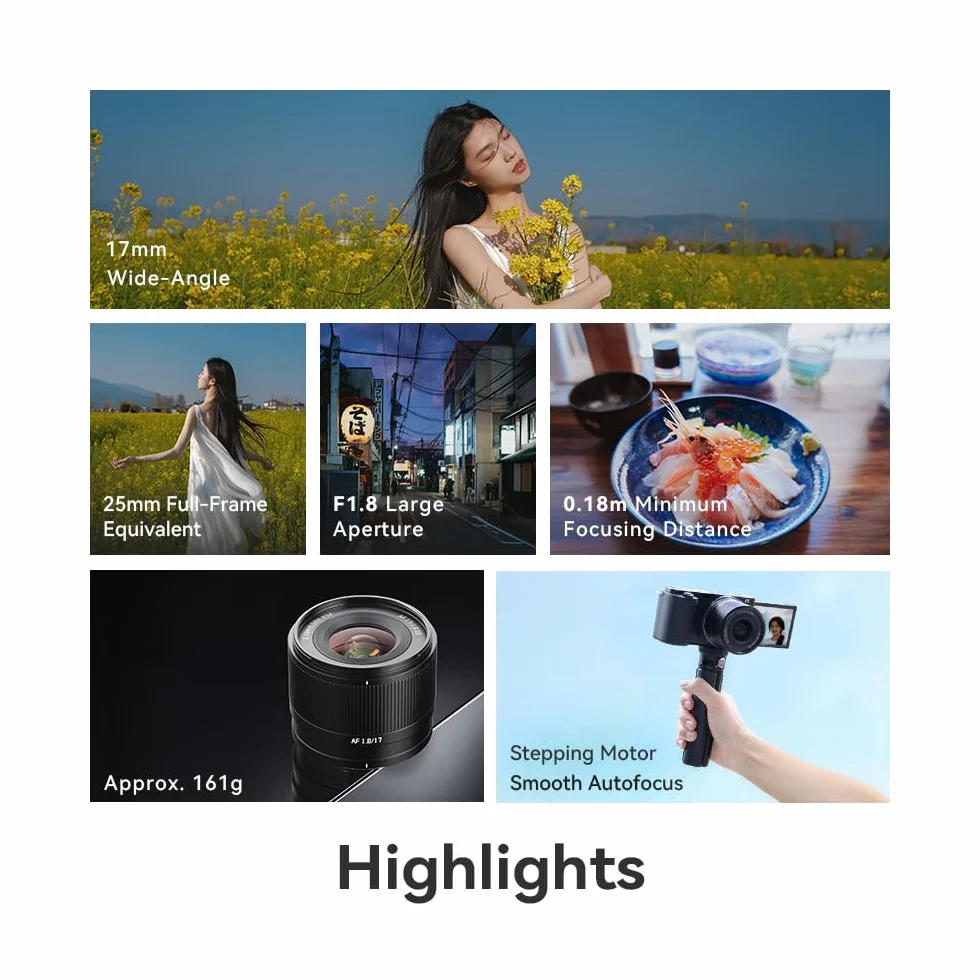 TTARTISAN Obiettivo AF 17 mm F1.8 APS-C grandangolare e grande apertura (per Fuji X)