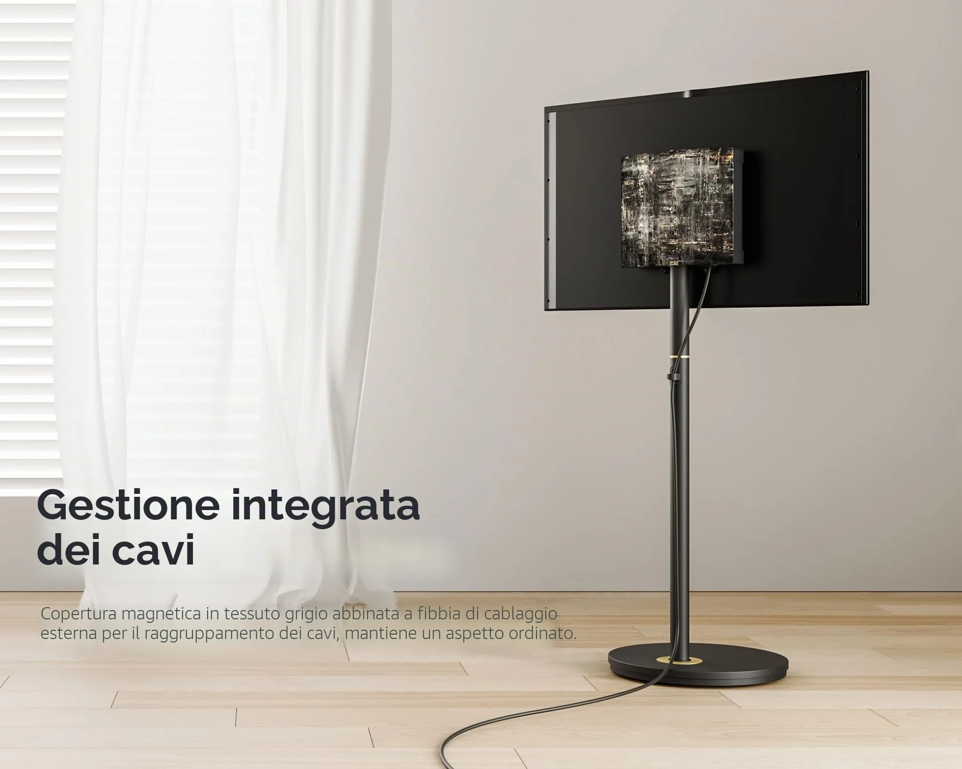 FITUEYES Supporto TV da Pavimento per 24" - 48" Televisore Portatile con Ruote Massima 20 kg Regolazione Altezza Massimo VESA 200 * 200mm Serie Master
