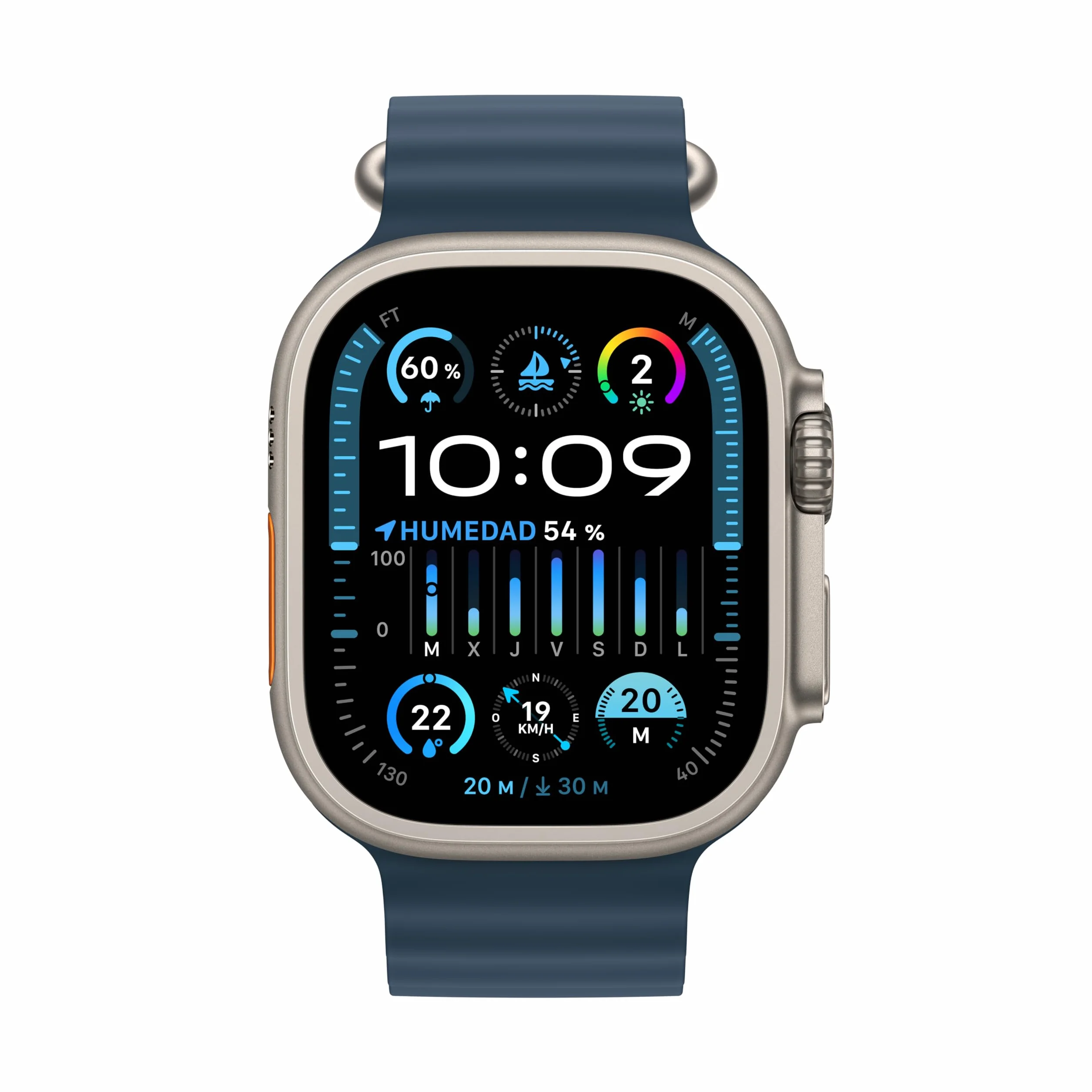 Apple Watch Ultra 2 GPS + Cellular 49mm Cassa in Titanio Cinturino Blu Oceano Ricondizionato