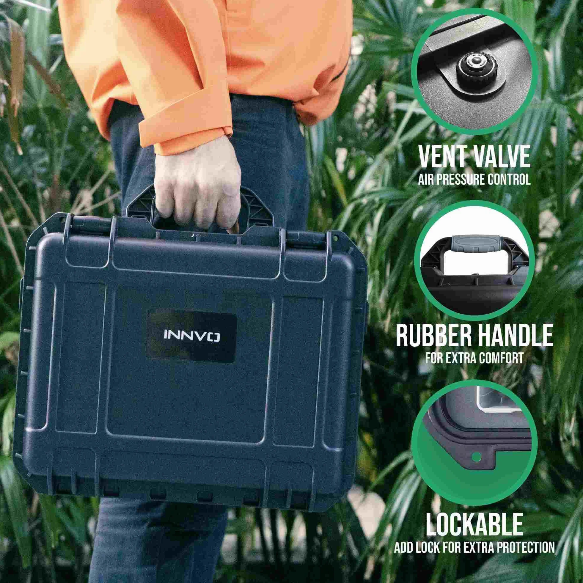 INNVO Custodia impermeabile e rigida per DJI Air 3S/3 Fly More Combo Tasca in rete e schiuma personalizzata antiurto