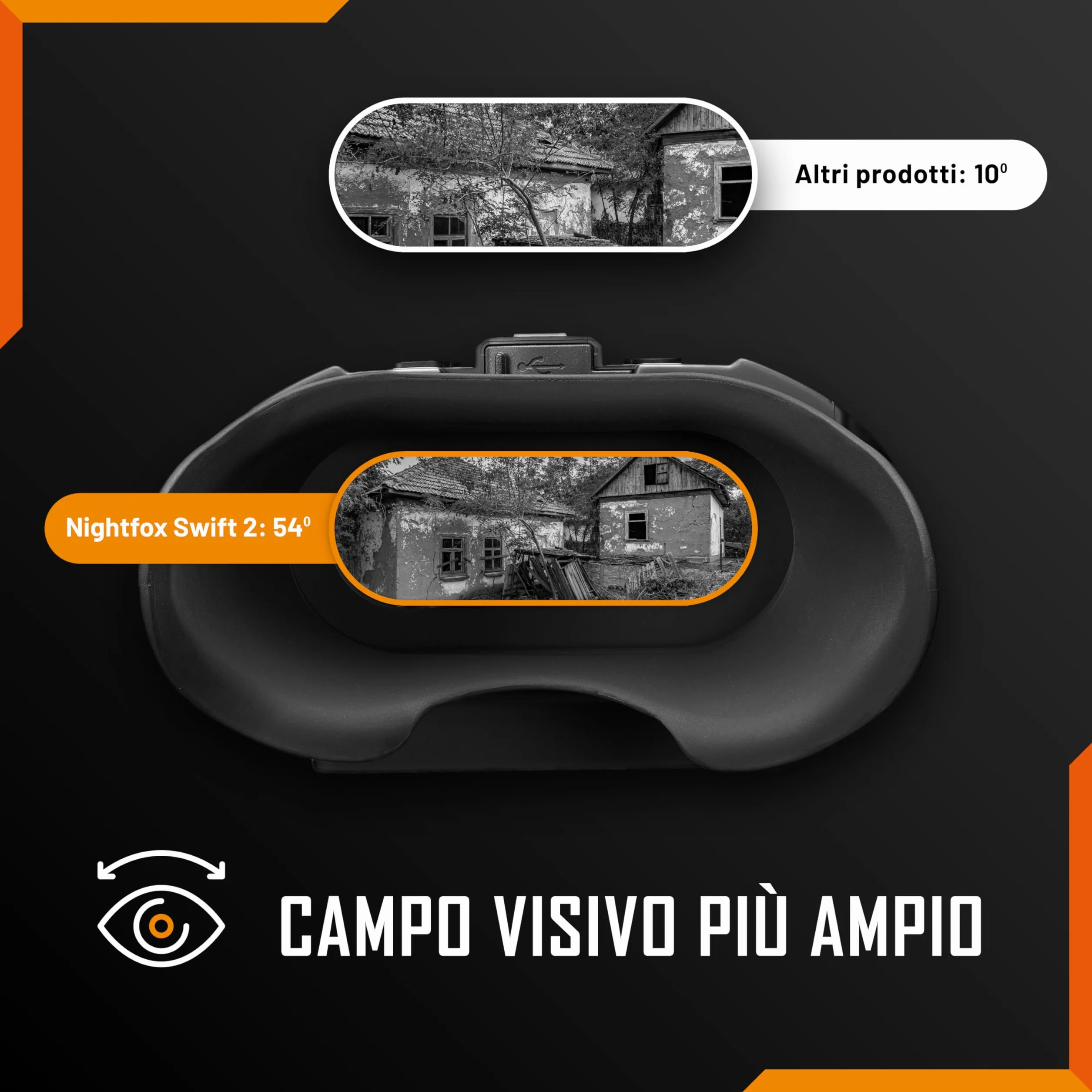 Nightfox Swift 2 Occhiali Visione Notturna | Montaggio sulla Testa | Ingrandimento 1x | 1080P HD | Ricaricabile USB | Binocolo Visione Notturna Digitale a Infrarossi