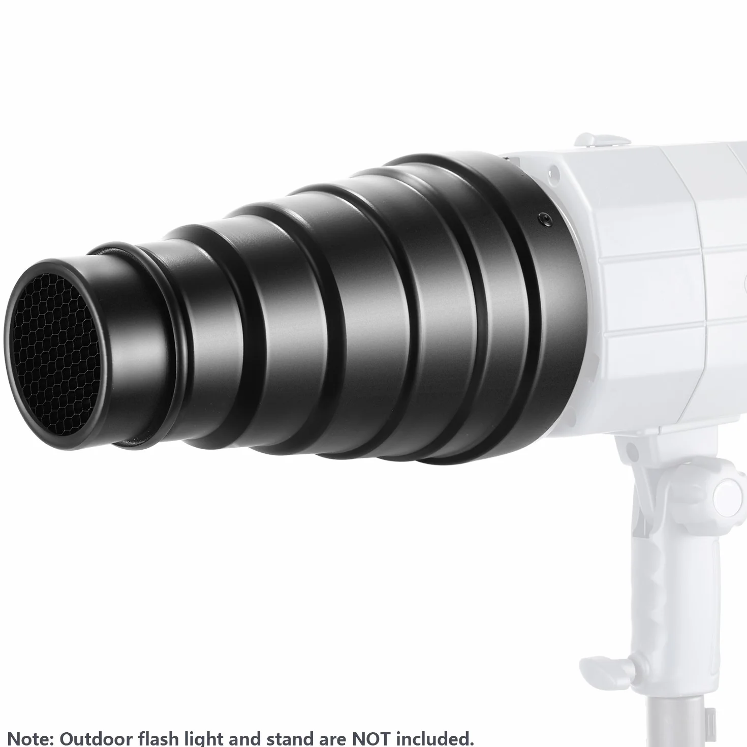 Neewer Kit Medio Alloy Snoot in Lega di Alluminio con Griglia a Nido d'Ape e 5 Pezzi Filtri Gel Colorati per Bowens Mount Studio Strobe Monoluce Fotografia Flash Luce