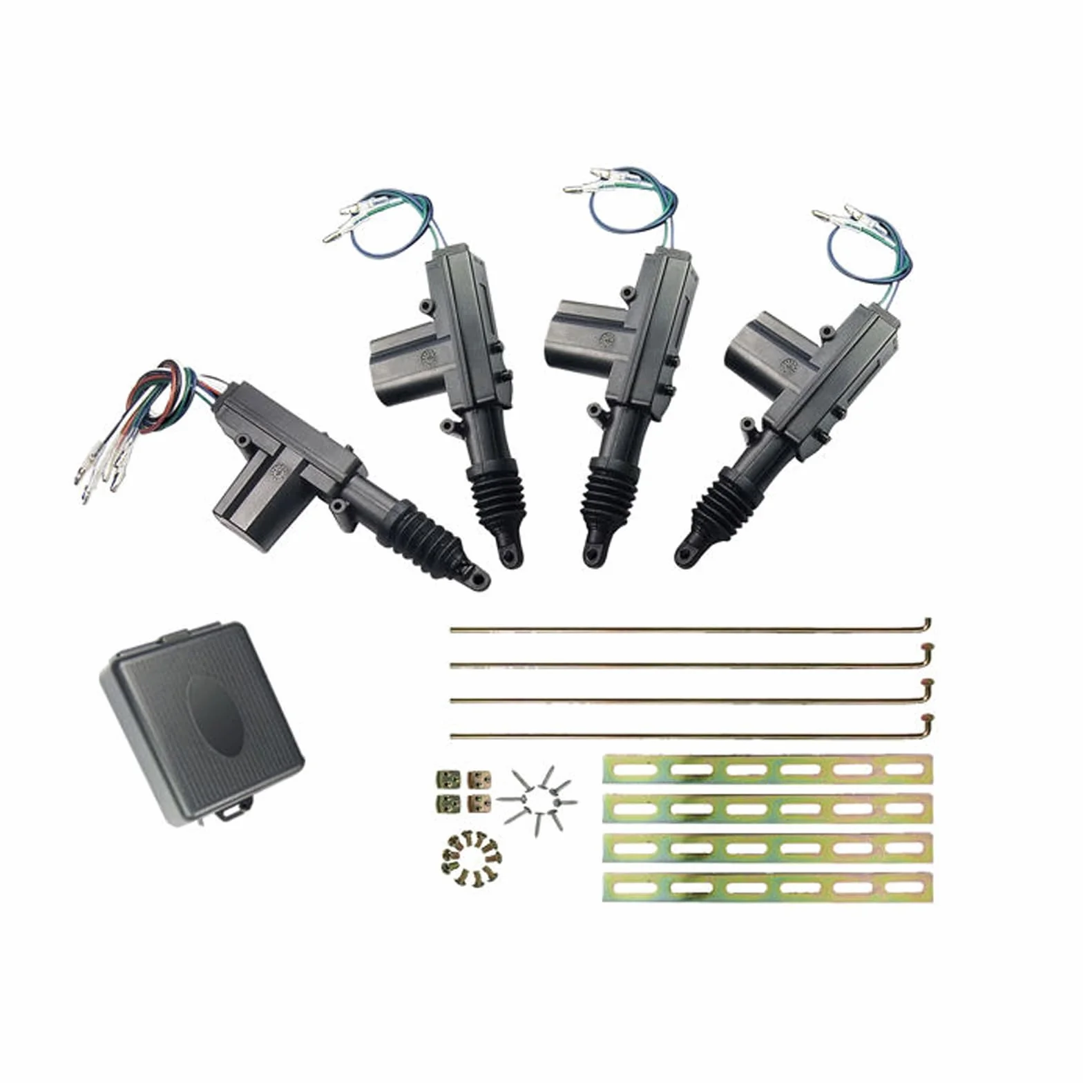 kit chiusura centralizzata auto, universale sistema di apertura senza chiave, Kit blocco porte a distanza + 4 pezzi attuatore di blocco porta