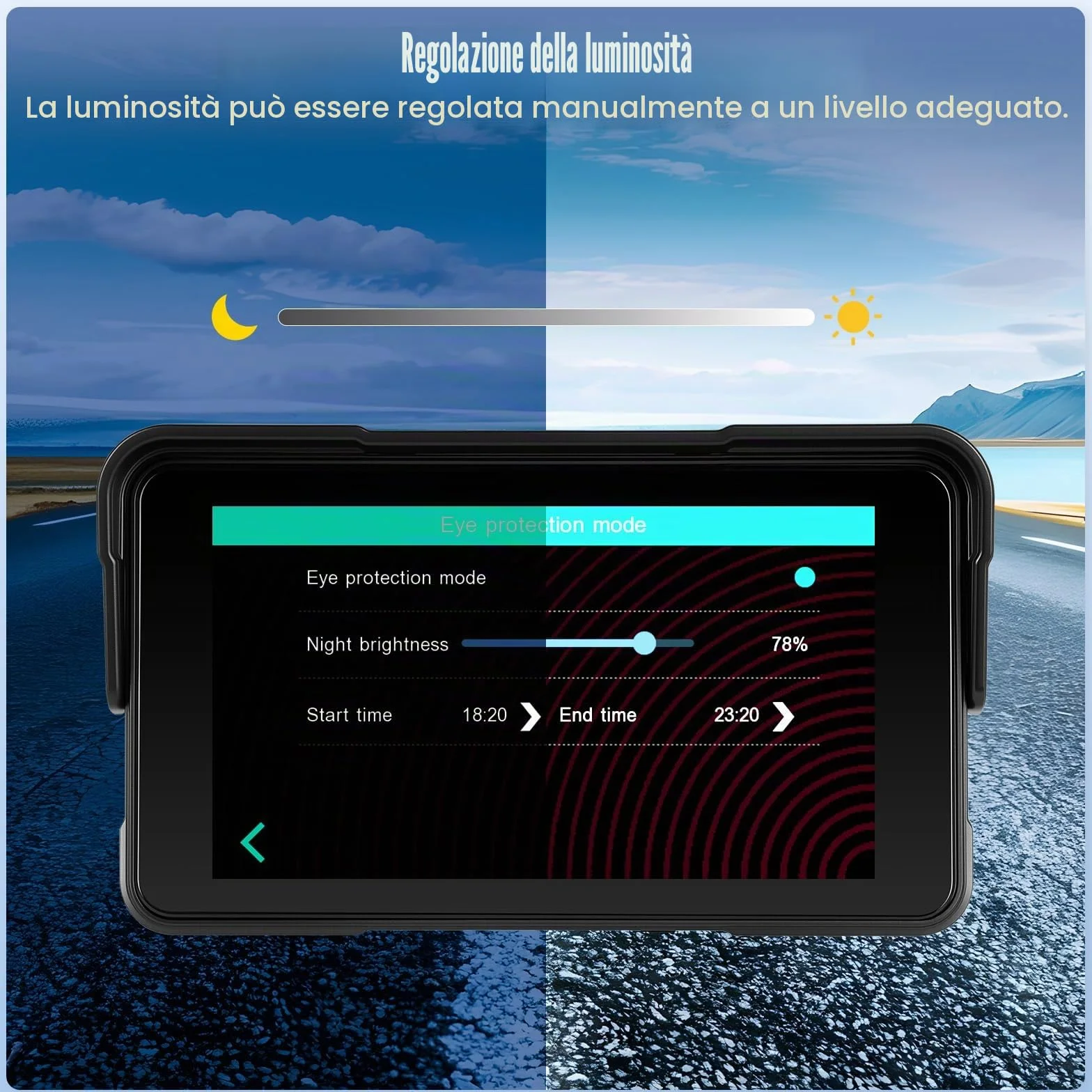 SIXTOP CarPlay Moto con CarPlay e Android Auto Wireless, Portatile GPS Navigatore Moto, 5 Pollici Schermo Touch con Impermeabile IP68, Bluetooth e Siri