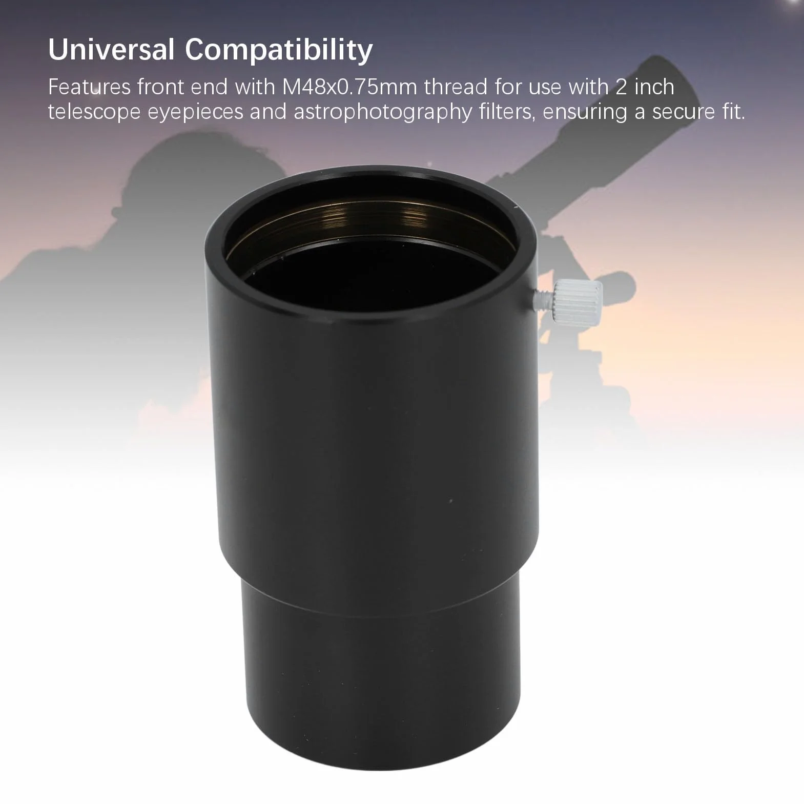 Tubo di Prolunga per Telescopio da 2 Pollici, Adattatore per Oculare Filettature M48x0.75mm, Accessorio per Telescopi Astronomici con Filtri