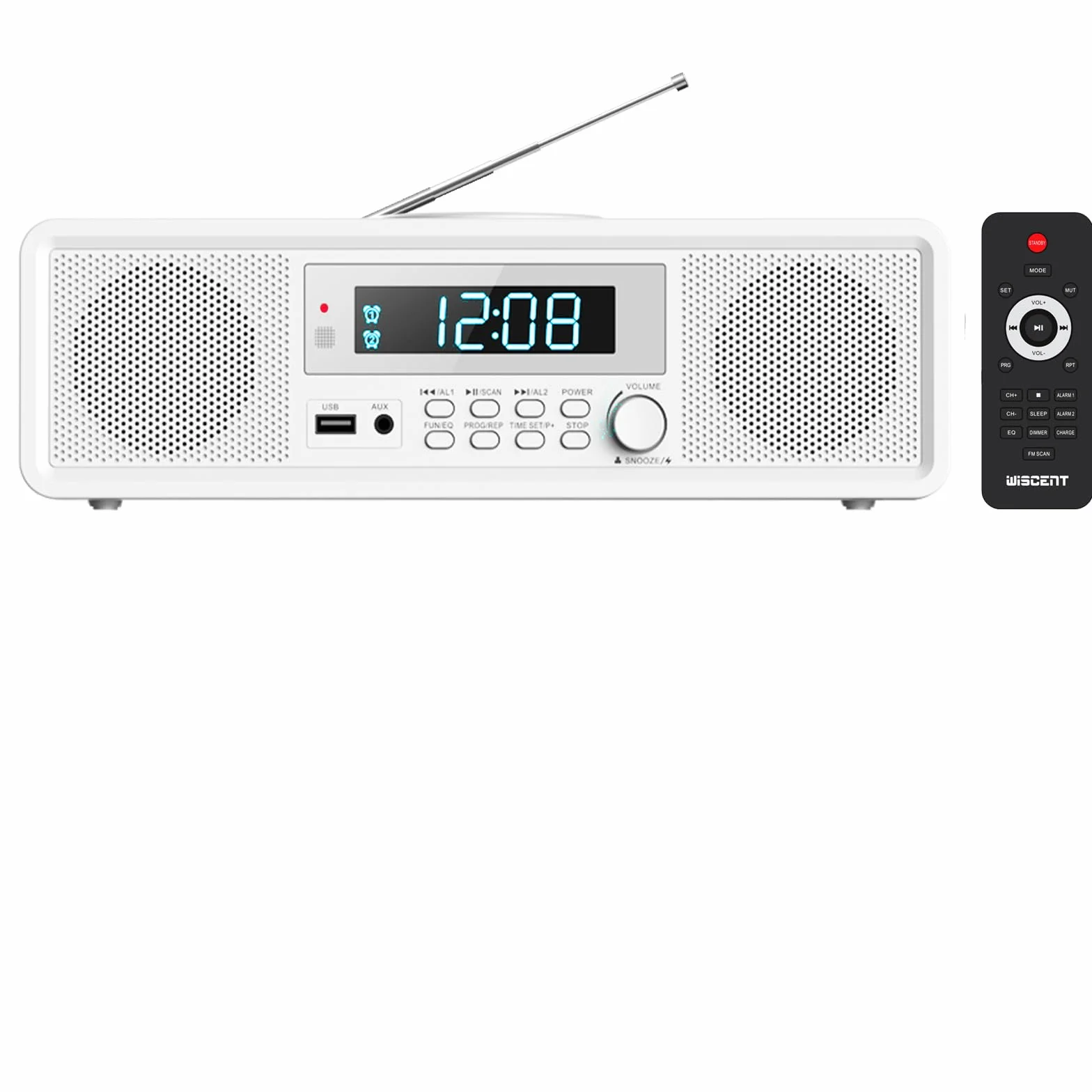 Radio Compatta con Lettore CD, Sistema Audio 20 W RMS, Bluetooth, USB, MP3, AUX, Sveglia Digitale