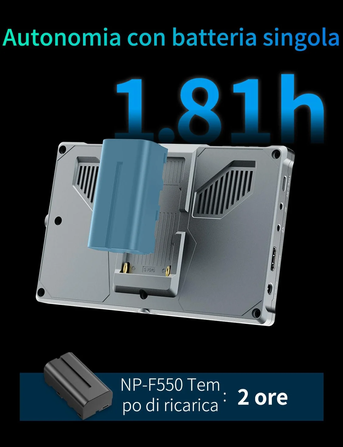 FEELWORLD FW759PRO 7 Pollici 400nit Monitor da Campo touchscreen Ingresso/uscita HDMI 4K e monitoraggio della forma d'onda per videografi e creatori di contenuti con con batteria da 2200 mAh e borsa