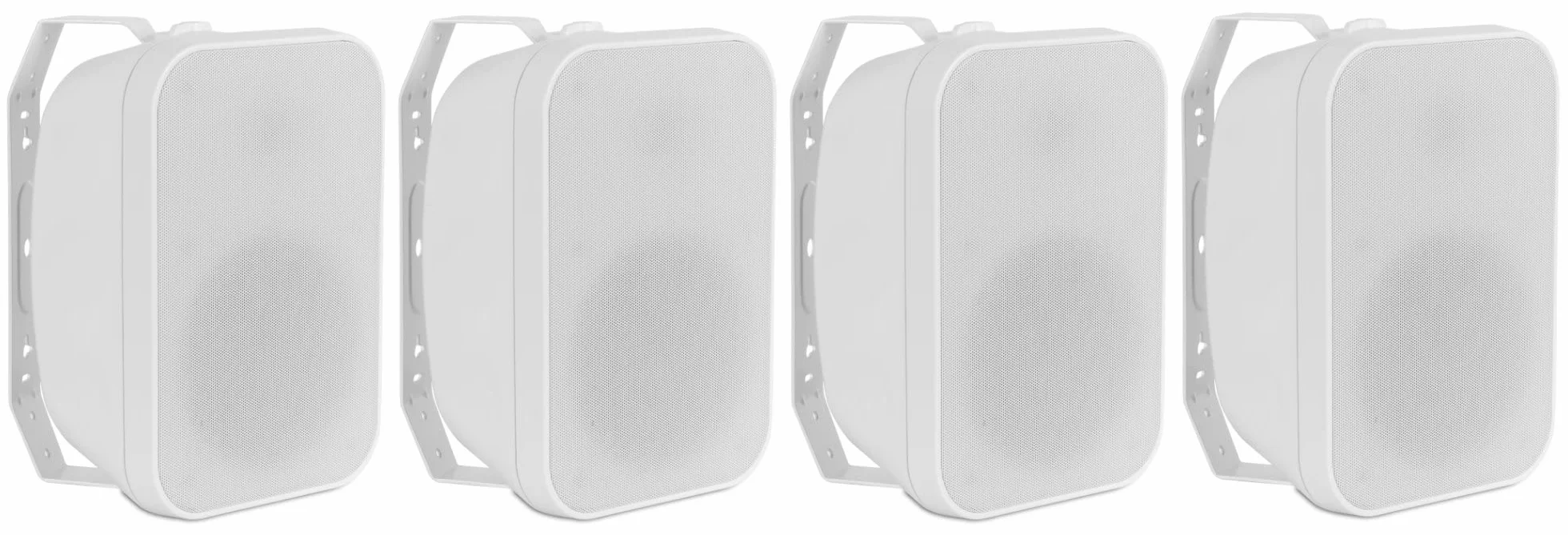 McGrey OLS-651WH Casse Acustiche Outdoor Set 4 Pezzi Sistema Due Vie IP56 60 Watt 70/100V Compatibile Bianco