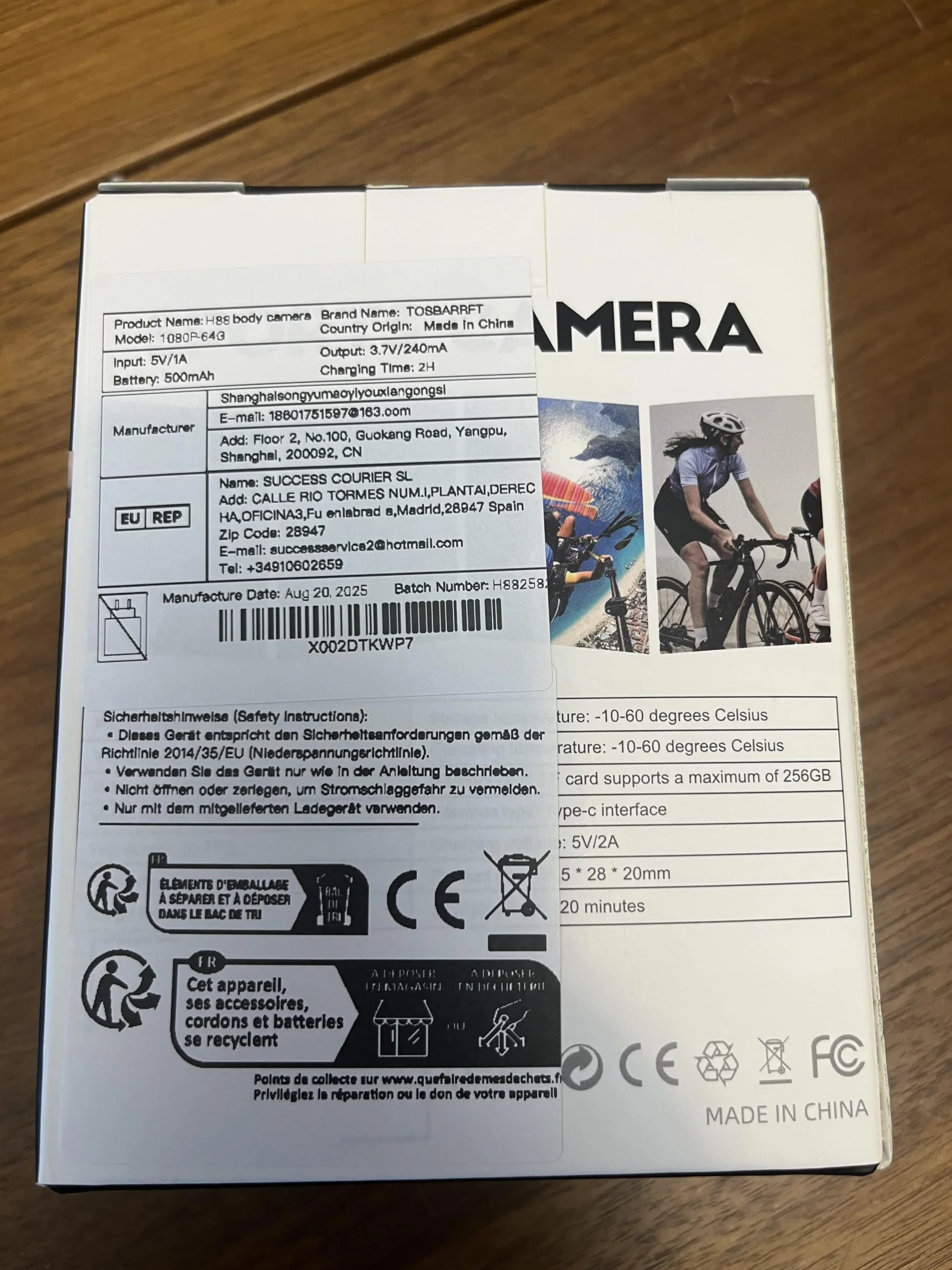 Camere corporee 1080P con registrazione audio e video - videocamera corporea 1080P impermeabile, magnetica e con clip a 360°, batteria da 150 minuti per ciclismo, passeggiate con animali (1080-B-32G)