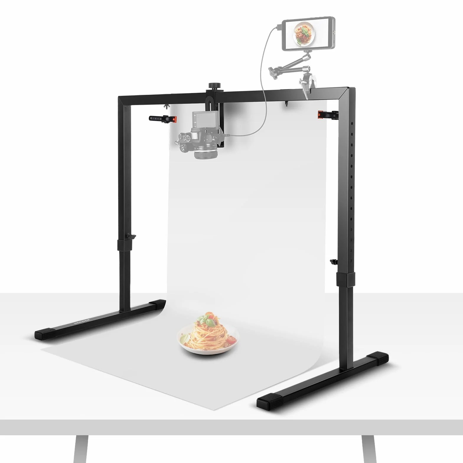 NEEWER Supporto Fotocamera dall'Alto per Scatti dall'Alto verso il Basso, Supporto da Tavolo in Acciaio Robusto per Multidispositivo per Fotografia Illuminazione, per Scrivanie ≥1m di Lunghezza, ST100