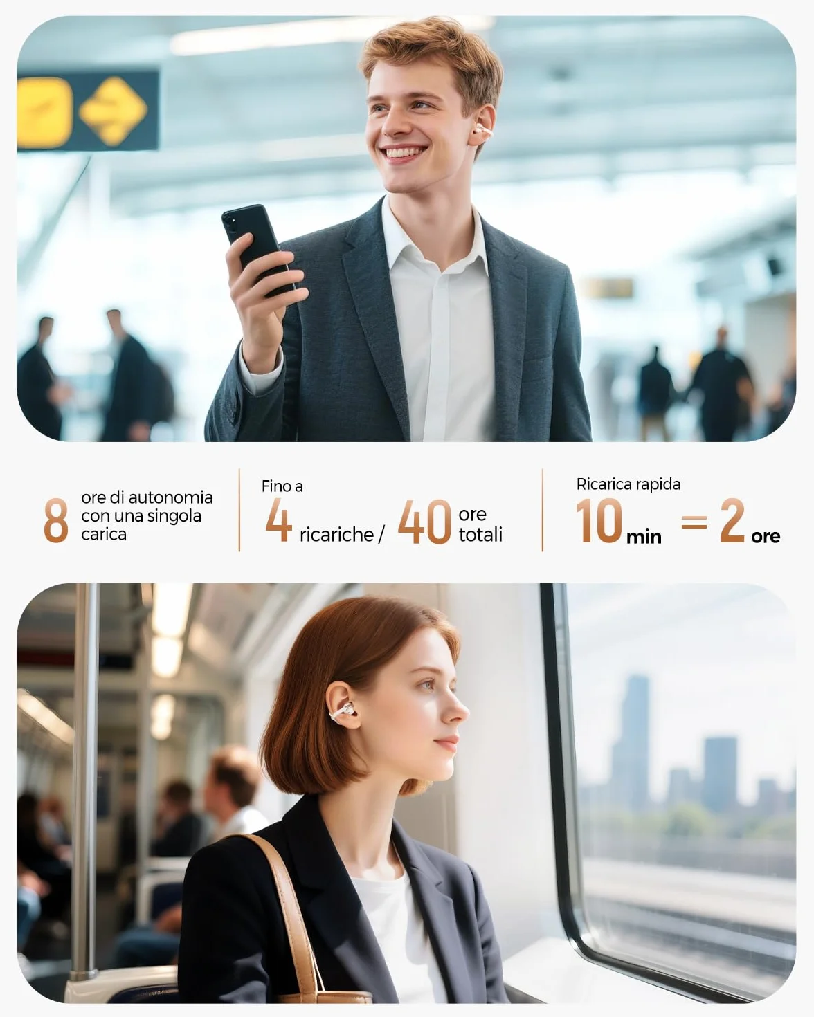 SoundPEATS Clip1 Open-Ear Auricolari, con Hi-Res e LDAC, Audio Dolby, Autonomia di 40 Ore, Ricarica Rapida, Bluetooth 5.4, Connessione Multipla, IPX5, Rilevamento Uso, PeatsAudio APP