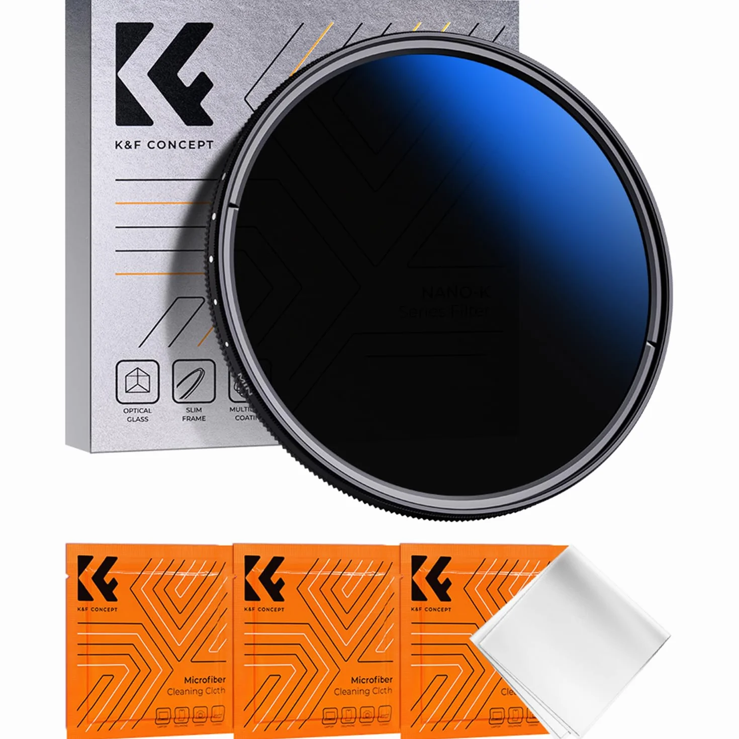 K&F CONCEPT Nano-Klear 62mm ND2-2000 (1-11 stop) Filtro Variabile, Filtro a Densità Neutra in Vetro Ottico Nano-Rivestimento a 18 Strati con 3 Panni per Pulizia
