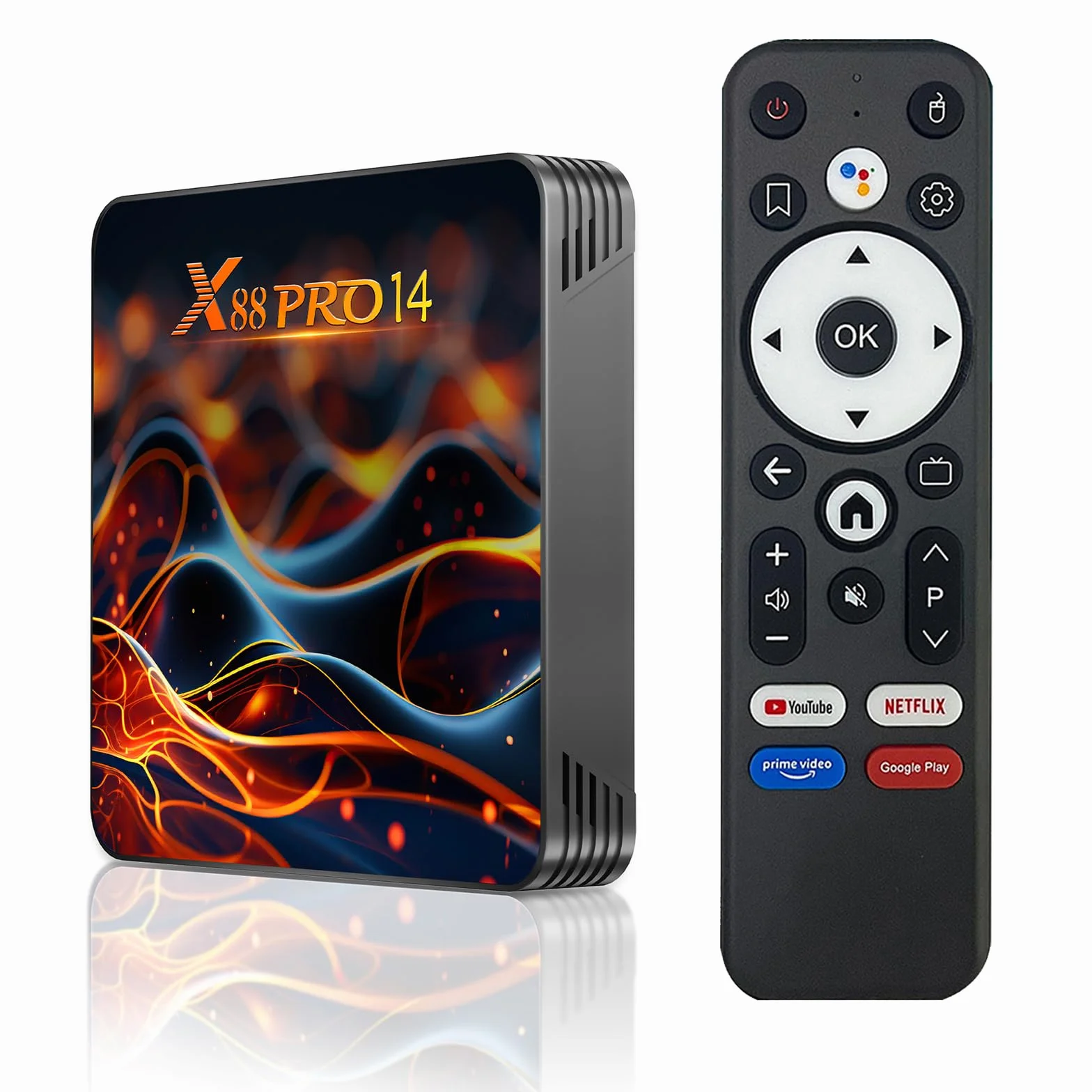 Android 14.0 tv box,X14 PRO Android box 2GB RAM 16GB ROM RK3518 Quad-Core 64bit Cortex-A53 Mali 450 MP2 GPU Support 4K 3D 1080P 2.4/5.0GHz WIFI BT5.0 10/100M Ethernet DLNA HDMI 3.0 H.265