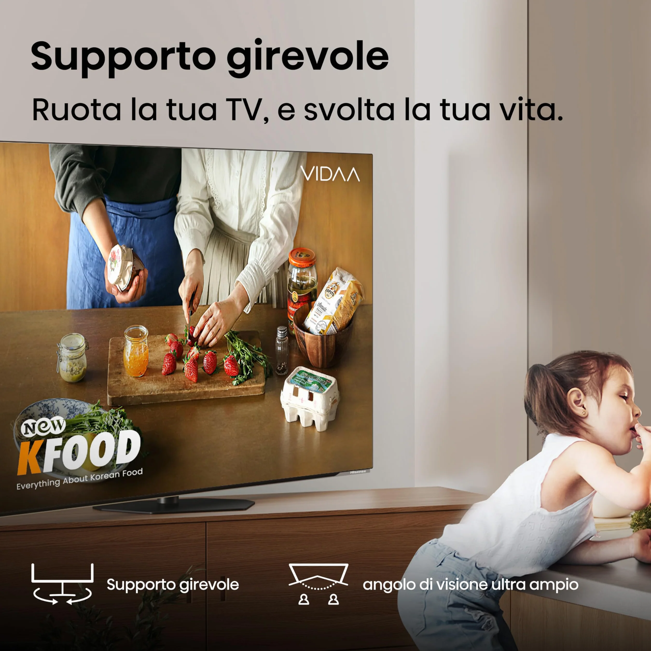 Hisense 55A8DQ Smart TV OLED 55" 4K VIDAA Dolby Vision IQ HDR10+ Adaptive 120Hz Game Mode PRO Audio Dolby
