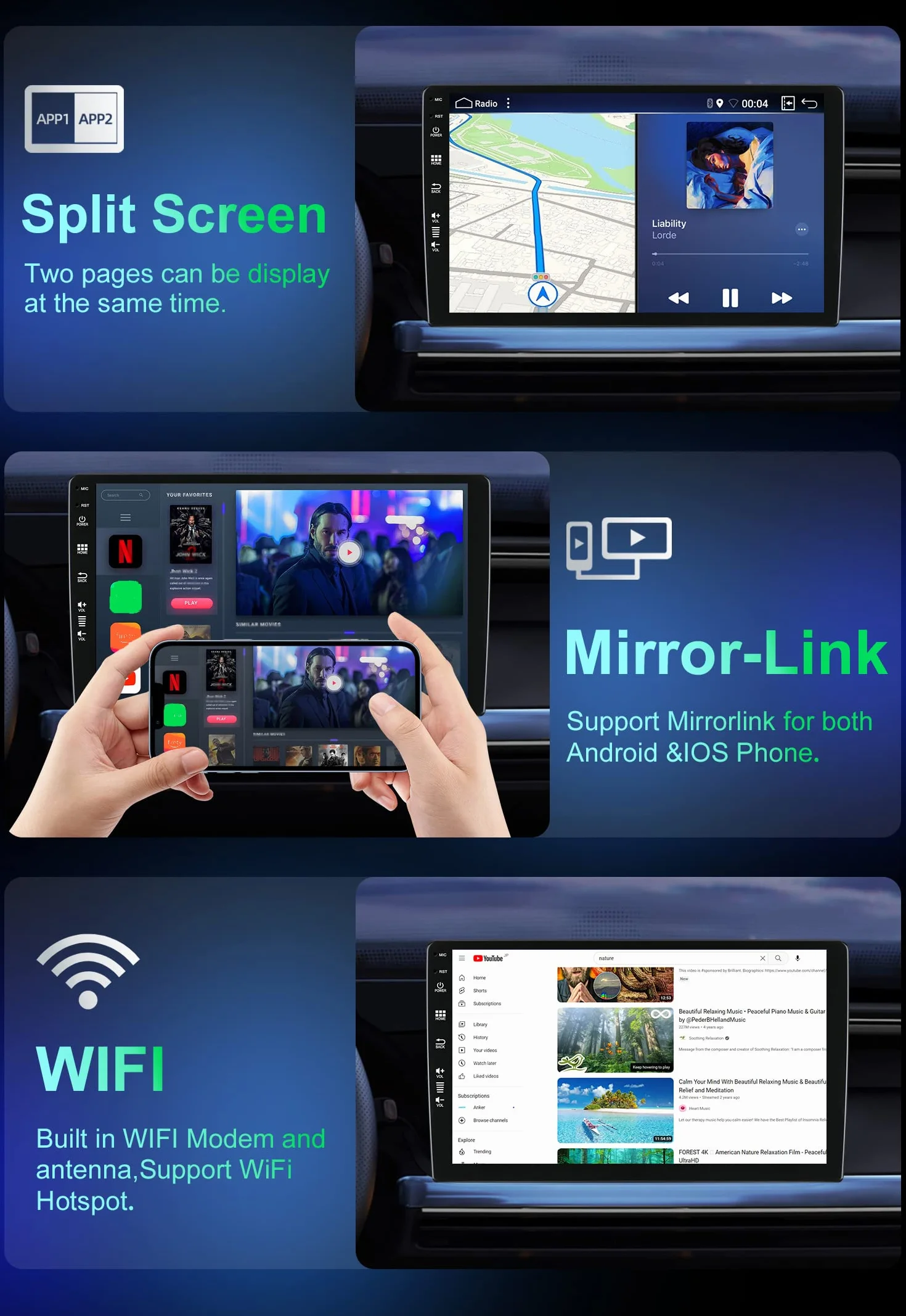 [8G+256G] 2 Din Android 12 Autoradio Per Renault Clio 4 ZOE 2016-2019 - Built-in DSP/Carplay/Android Auto/GPS/WiFi/Volante Camera&MIC GRATUITI - Supporto RDS DAB 360-Camera Fast Boot - 9 Pollici IPS