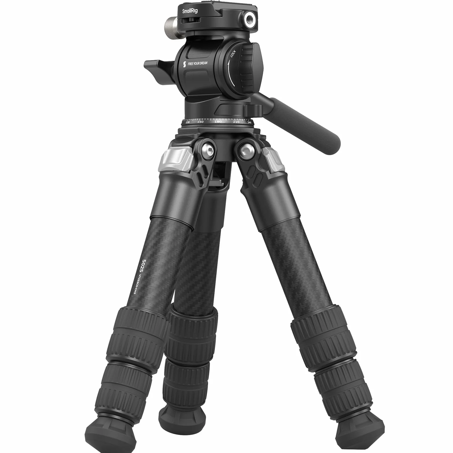 SMALLRIG Kit Treppiede da Tavolo Portatile in Fibra di Carbonio, Tavolo Compatto da 17'' con Testa Video ad alta Capacità di Carico, Carico Massimo 3 kg/6,6 libbre per Fotocamere, DSLR