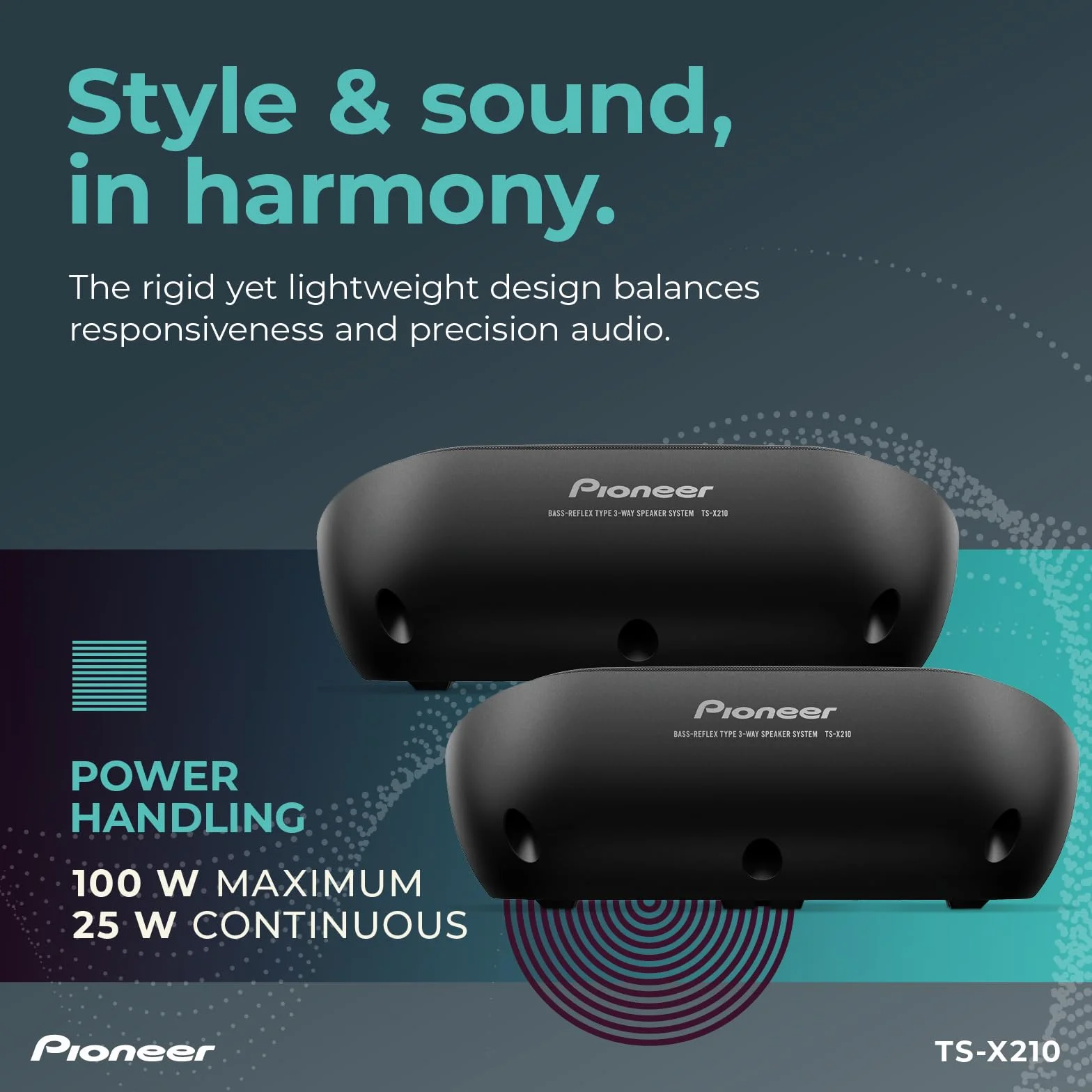 Pioneer TS-X210 - Altoparlanti per auto a 3 vie con potenza massima di 100 W (coppia)