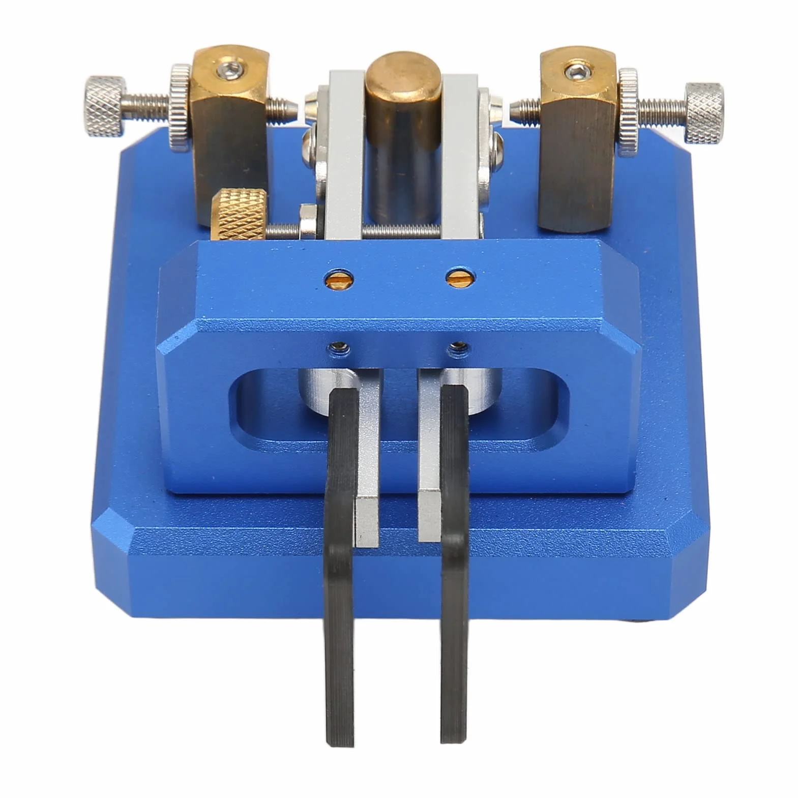 Lambic Double Paddle Morse Code Key, Portable CW Telegraph Key for Camping Indoor (Blu scuro)