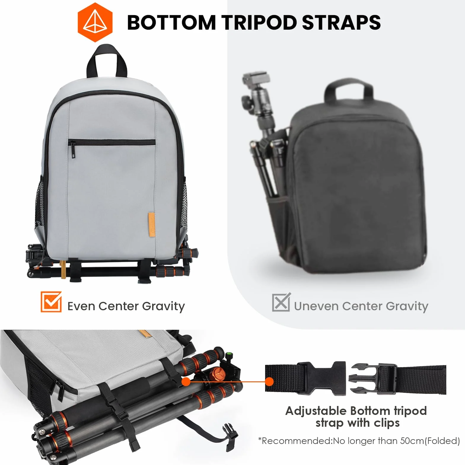 TARION Zaino per fotocamera, piccolo specchio, impermeabile, per fotocamera, leggero e compatto, con custodia antipioggia, Tb-m, grigio, m, Rucksack
