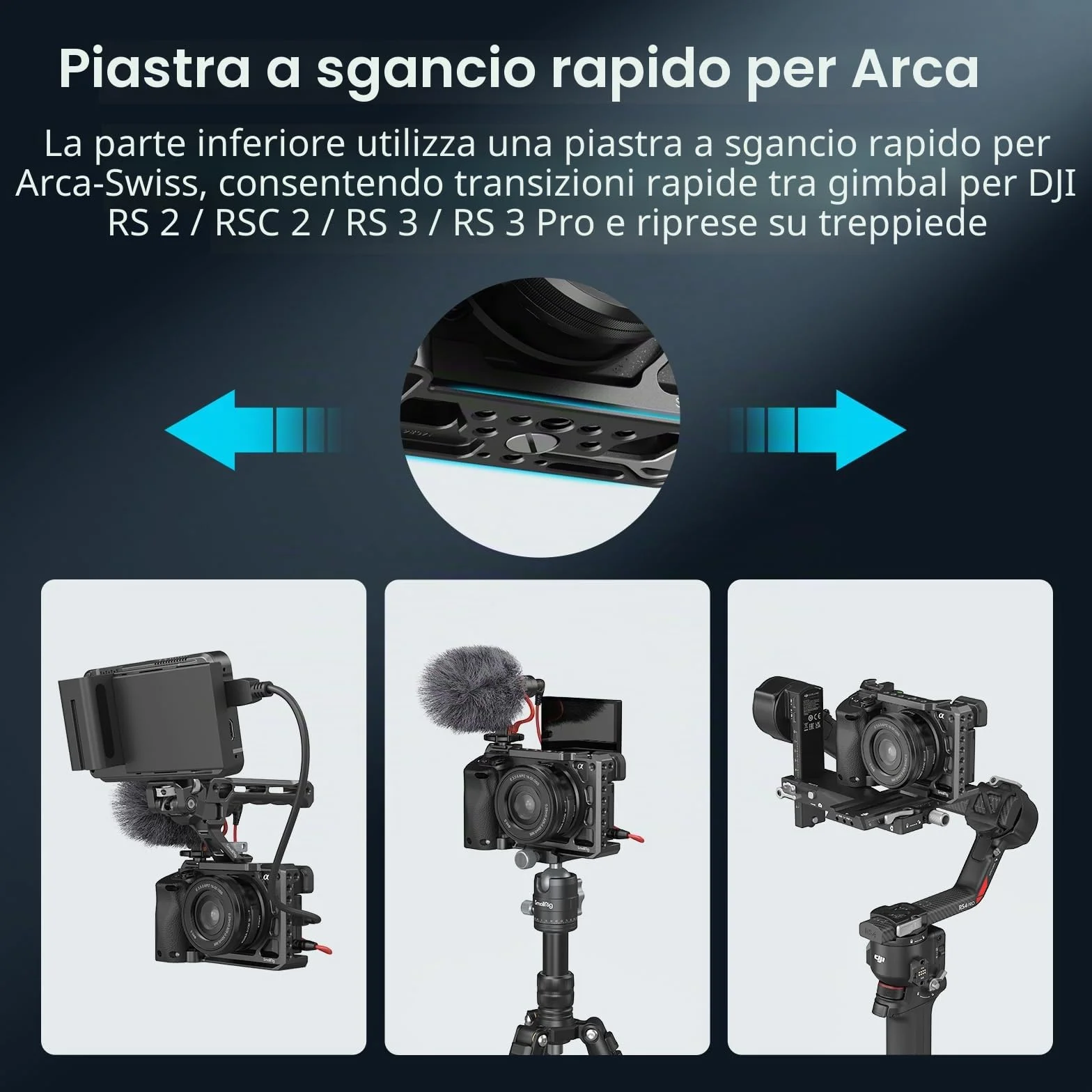 SMALLRIG Cage con Impugnatura in Silicone per Sony A6100 / A6300 / A6400-3164B