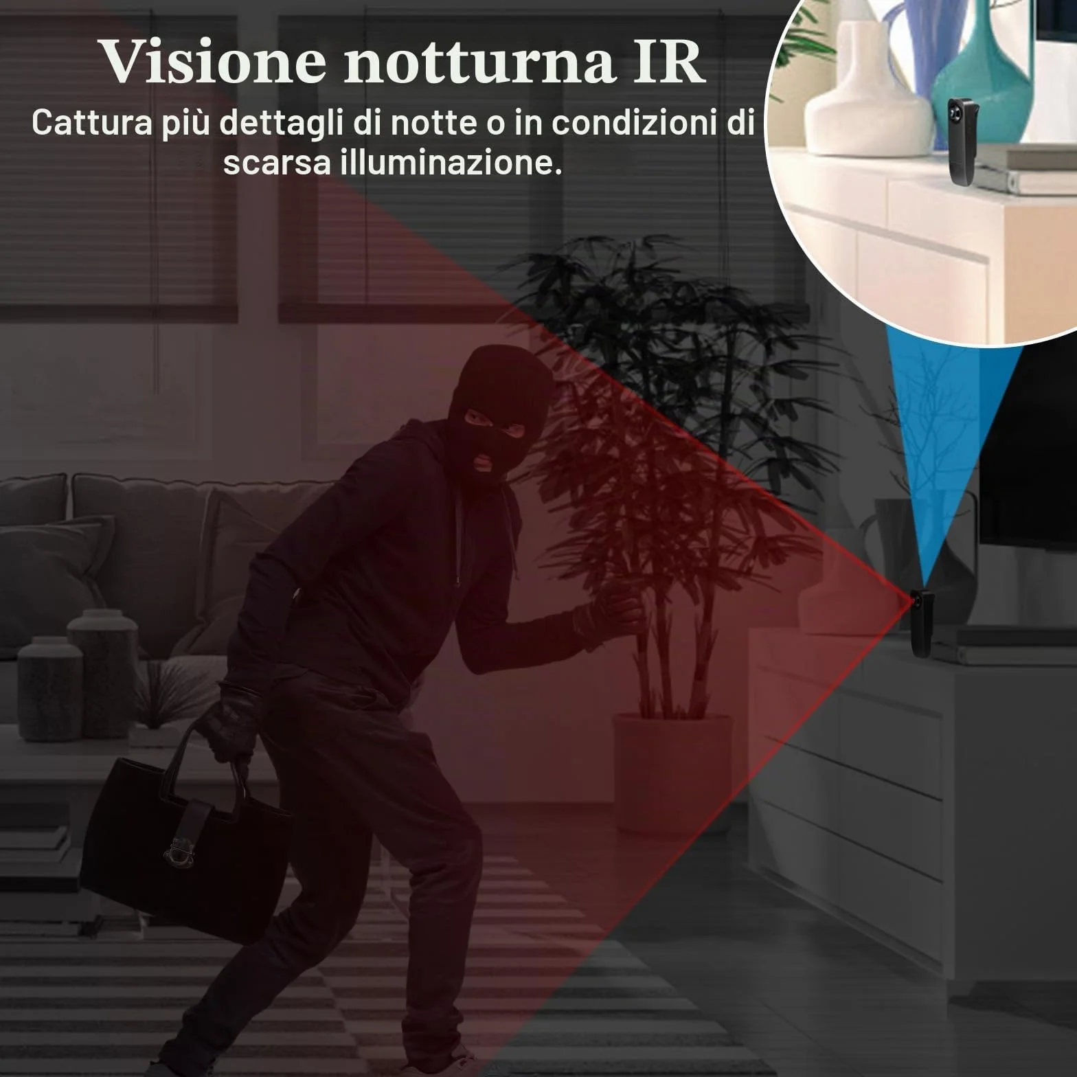 Bodycam HD 1080P , Piccola Telecamera Spia , Bodycam con Audio e Video Mini Fotocamera per il Corpo con Visione Notturna e Rilevamento del Movimento Per Sicurezza, Guardia ( con Memoria da 32 GB)