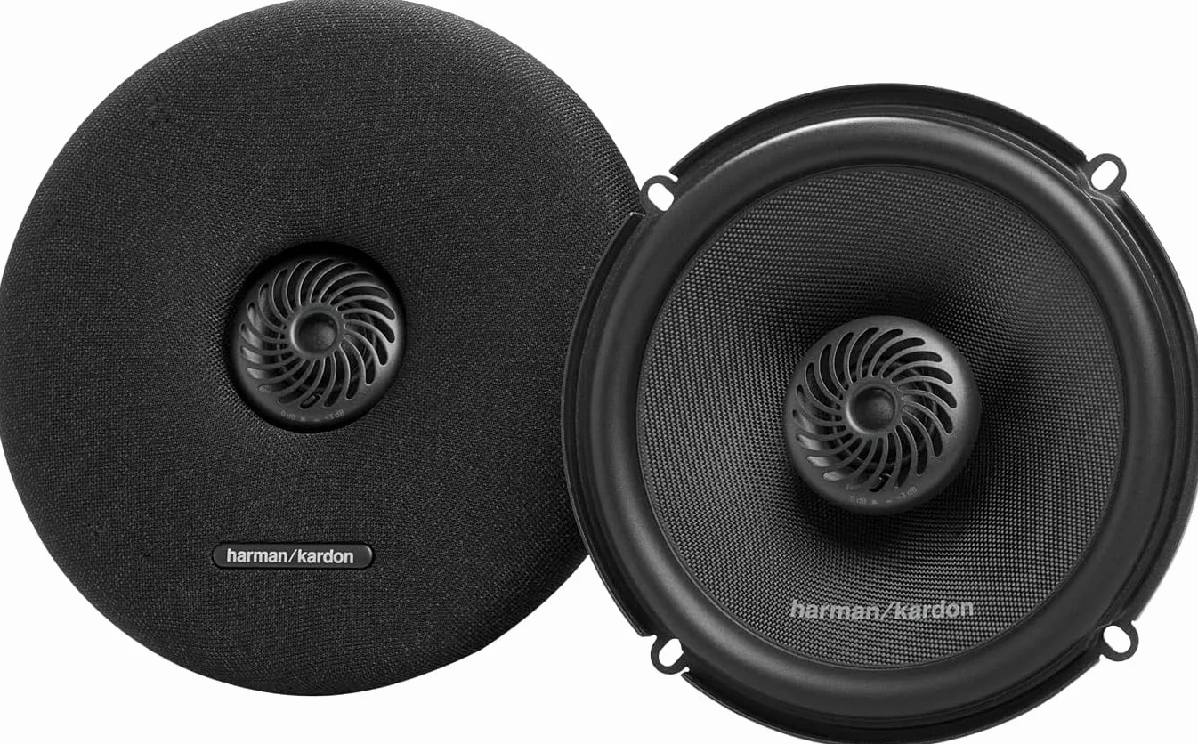 Harman Kardon FIT6 Altoparlanti Coassiali 165mm 6.5 Pollici con Griglie 45W RMS Tweeter Orientabile Uni-Pivot 40kHz per un Suono Bilanciato e Dettagliato in Auto