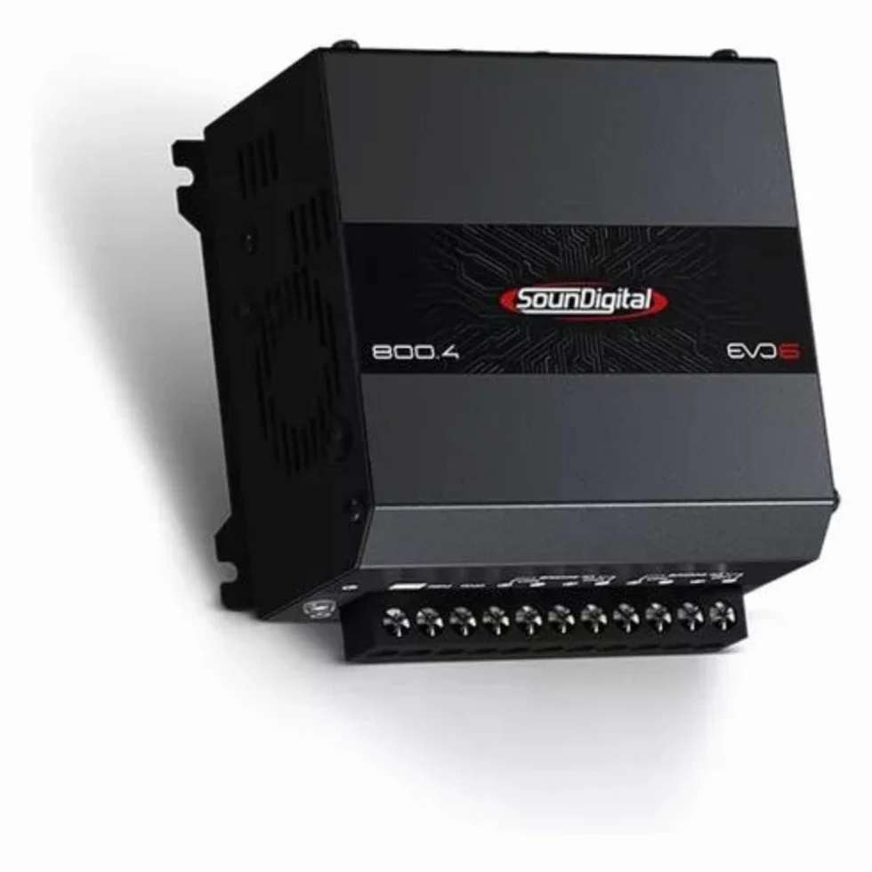 SounDigital Amplificatore auto 800.4 EVO 6.0 a 4 canali | Amplificatore di potenza 800 W RMS | 4 Ohm | Filtro alto/basso Pass | Ingresso RCA | Amplificatore compatto per auto HiFi