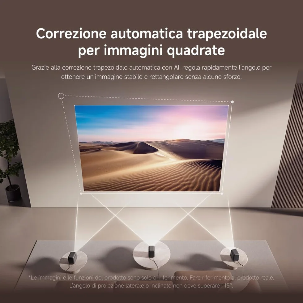 Xiaomi L1 Proiettore Intelligente 1080P con Google TV & Netflix, Proiettore Portatile Home Cinema, Autofocus & Keystone, HDR10/HLG, Schermo 120", WiFi 5G Bluetooth, Audio Dolby