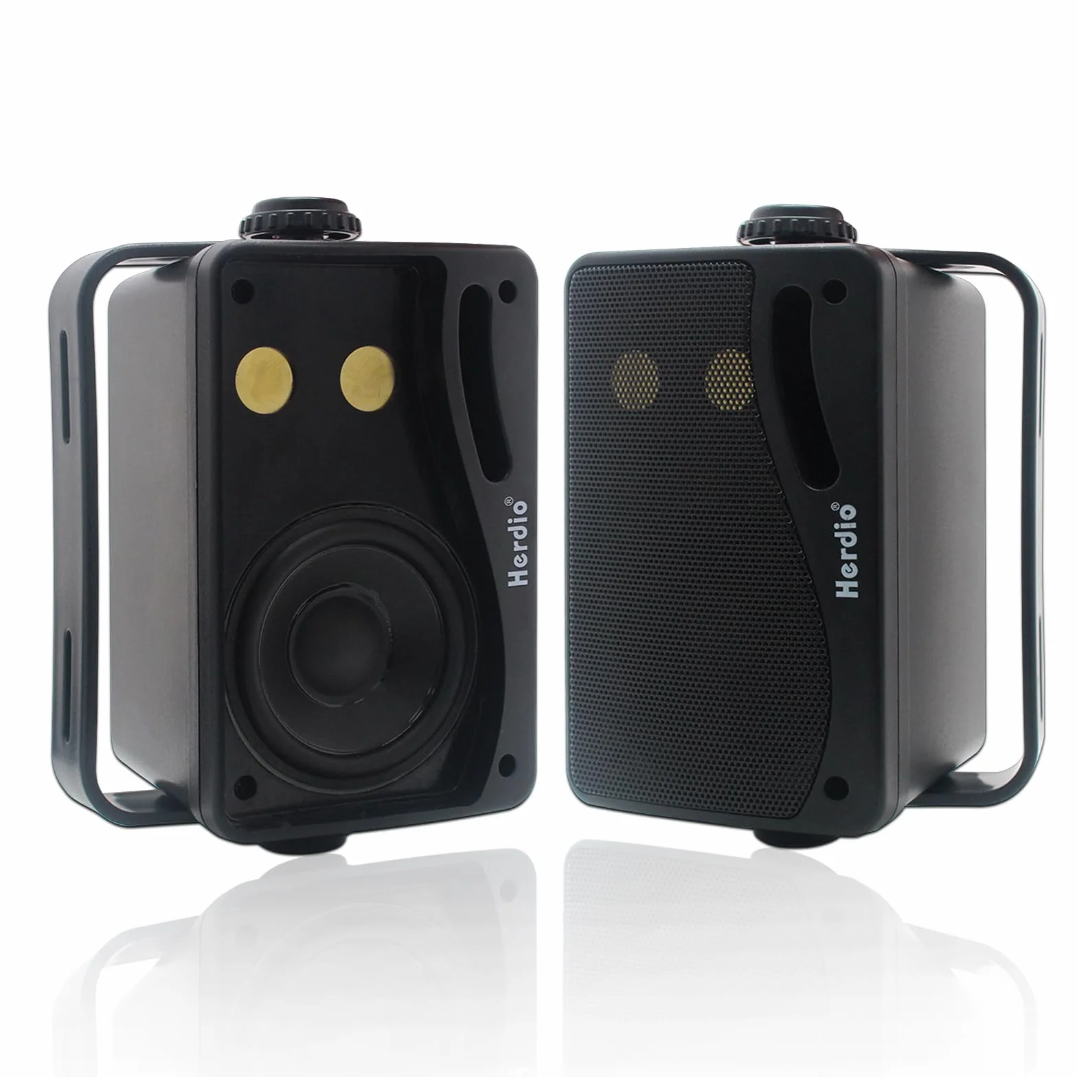 Herdio 3,5 Pollice Altoparlanti da Esterno 200Watt Diffusori Cablato All-Weather Coppia Nero