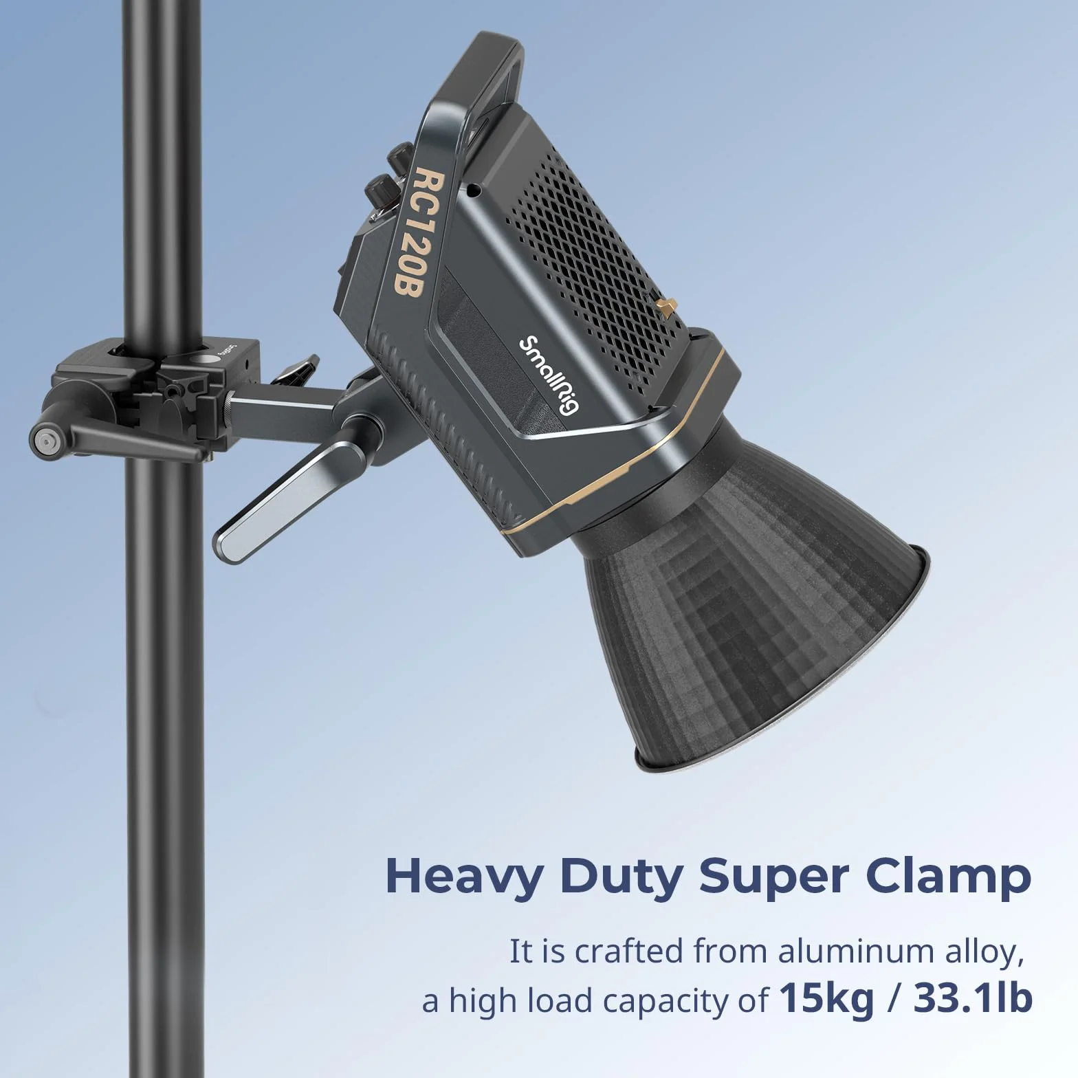 SMALLRIG Super Clamp Kit da 2 pezzi, ad alte prestazioni, carico massimo 33lb/15kg, con una vite superiore da 1/4"-20 e 3/8"-16, per illuminazione fotografica, per tubi rotondi e superfici piane