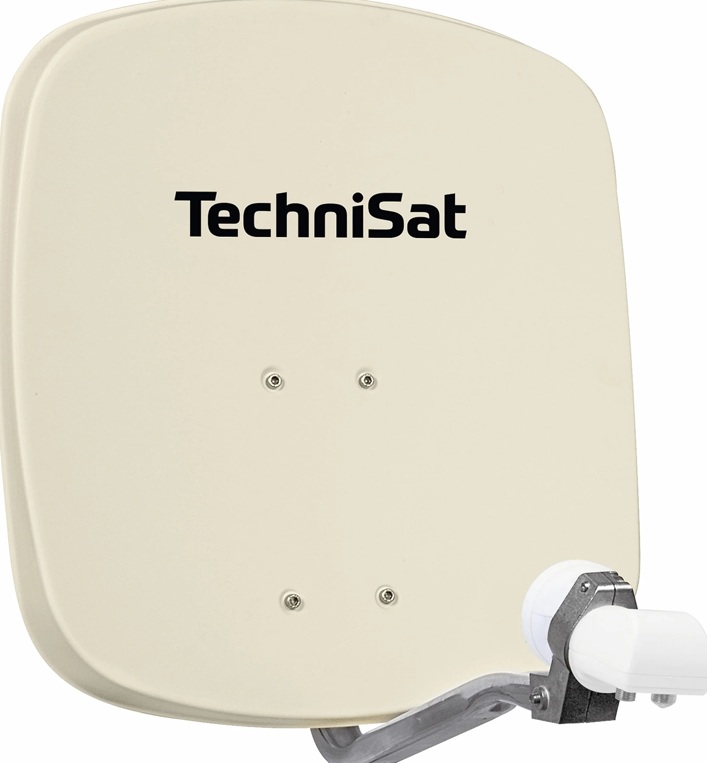 TechniSat DIGIDISH 45 - Parabola satellitare per 2 partecipanti (parabola da 45 cm con supporto a muro e Universal-Twin-LNB in un alloggiamento resistente alle intemperie) beige