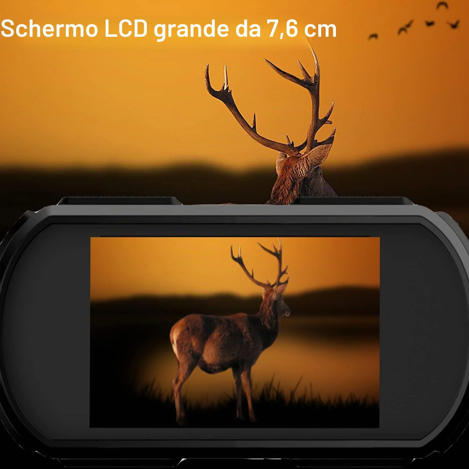 Binocolo Visione Notturna, 32 GB Scheda di Memoria Visore Notturno 3" TFT 8X Digitale Zoom 7-LIVELLI Infrarossi Vista 300M al 100% Buio per la Caccia Osservazione Uccelli e Campeggio