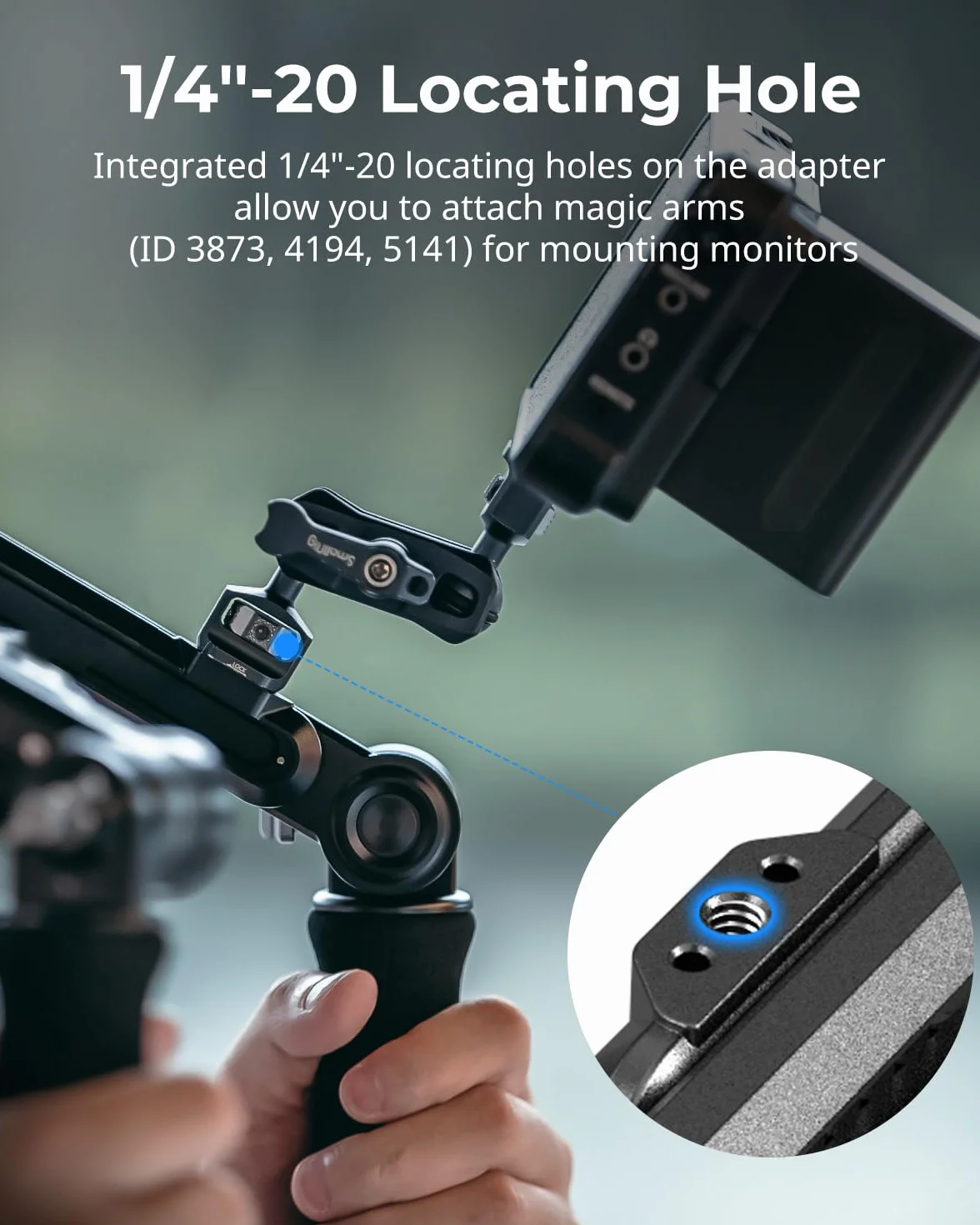 SMALLRIG Supporto a spalla con doppia impugnatura per aste LWS da 15 mm, rotazione One-Touch, supporto a spalla per fotocamera - 5205